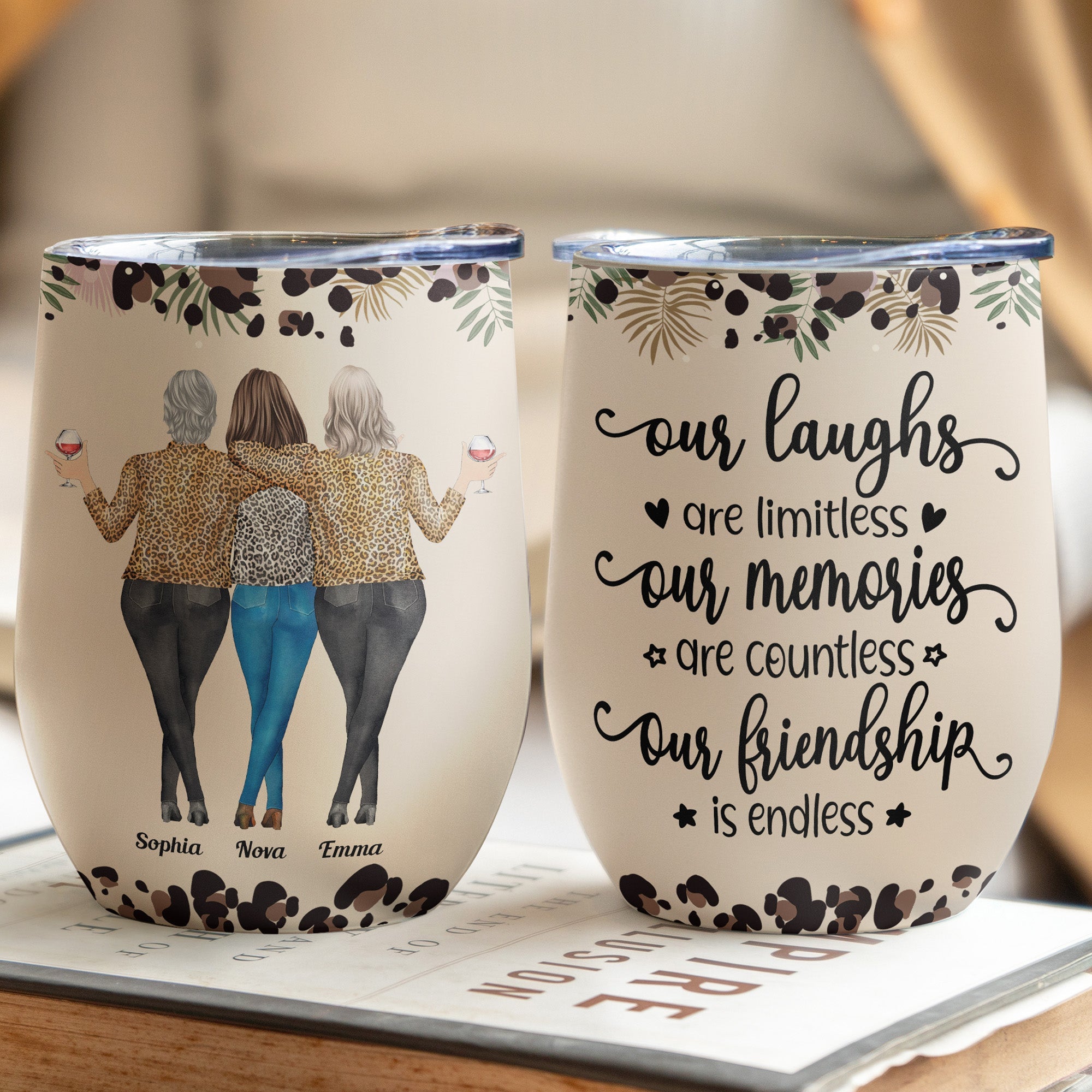 We'll Be Friends Until We're Old And Senile - Personalized Wine Tumbler - 50th 60th Birthday Gift Ideas - Gift For Friend