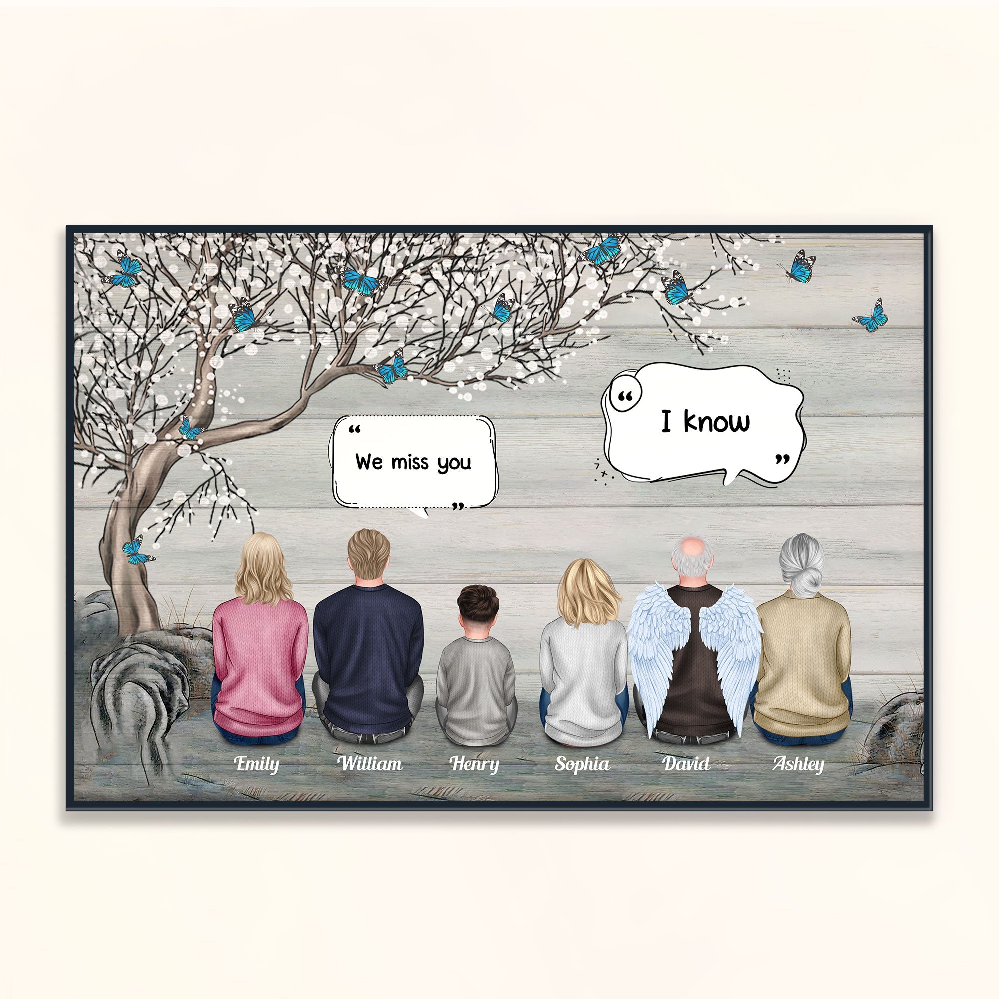 We Miss You - Personalized Poster/Wrapped Canvas - Memorial Gift For Family, Remembrance, Grief Gift, Sympathy Gift