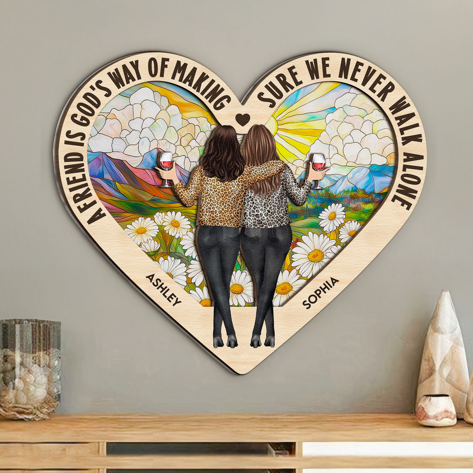 We Never Walk Alone - Personalized Wood And Acrylic Wall Art