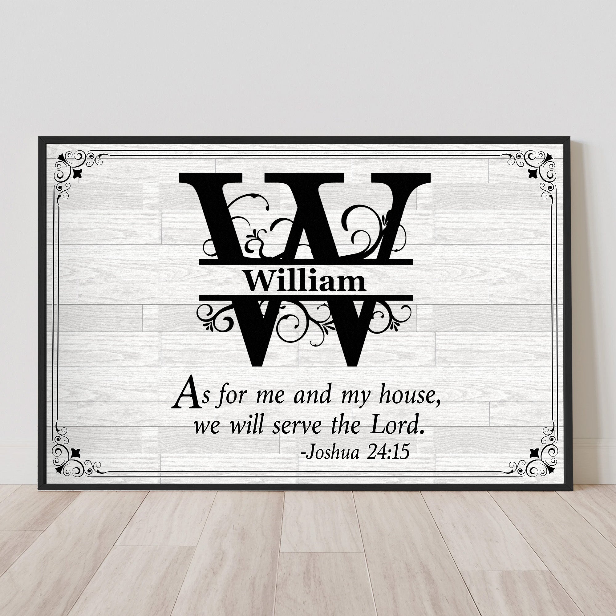 We Will Serve The Lord With Initials Of Family Name - Personalized Poster