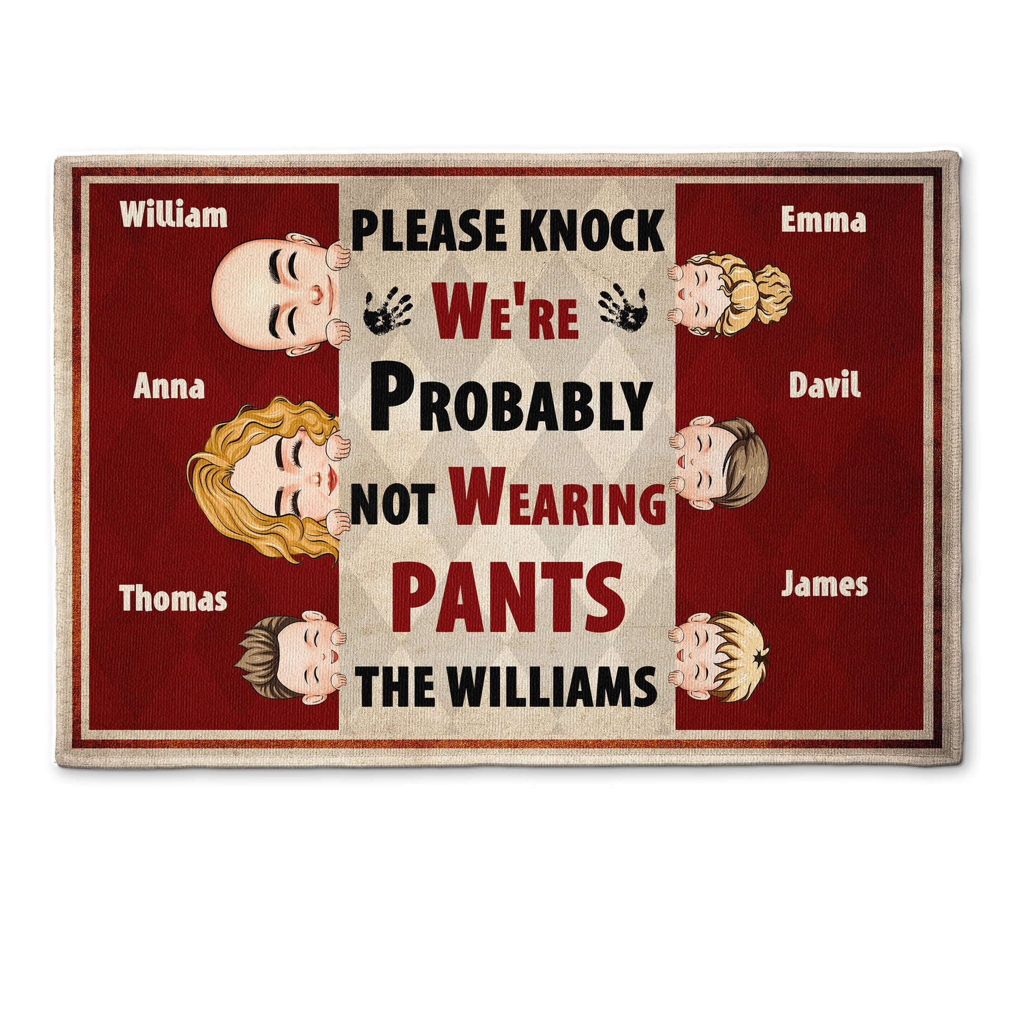 We're Probably Not Wearing Pants - Personalized Doormat