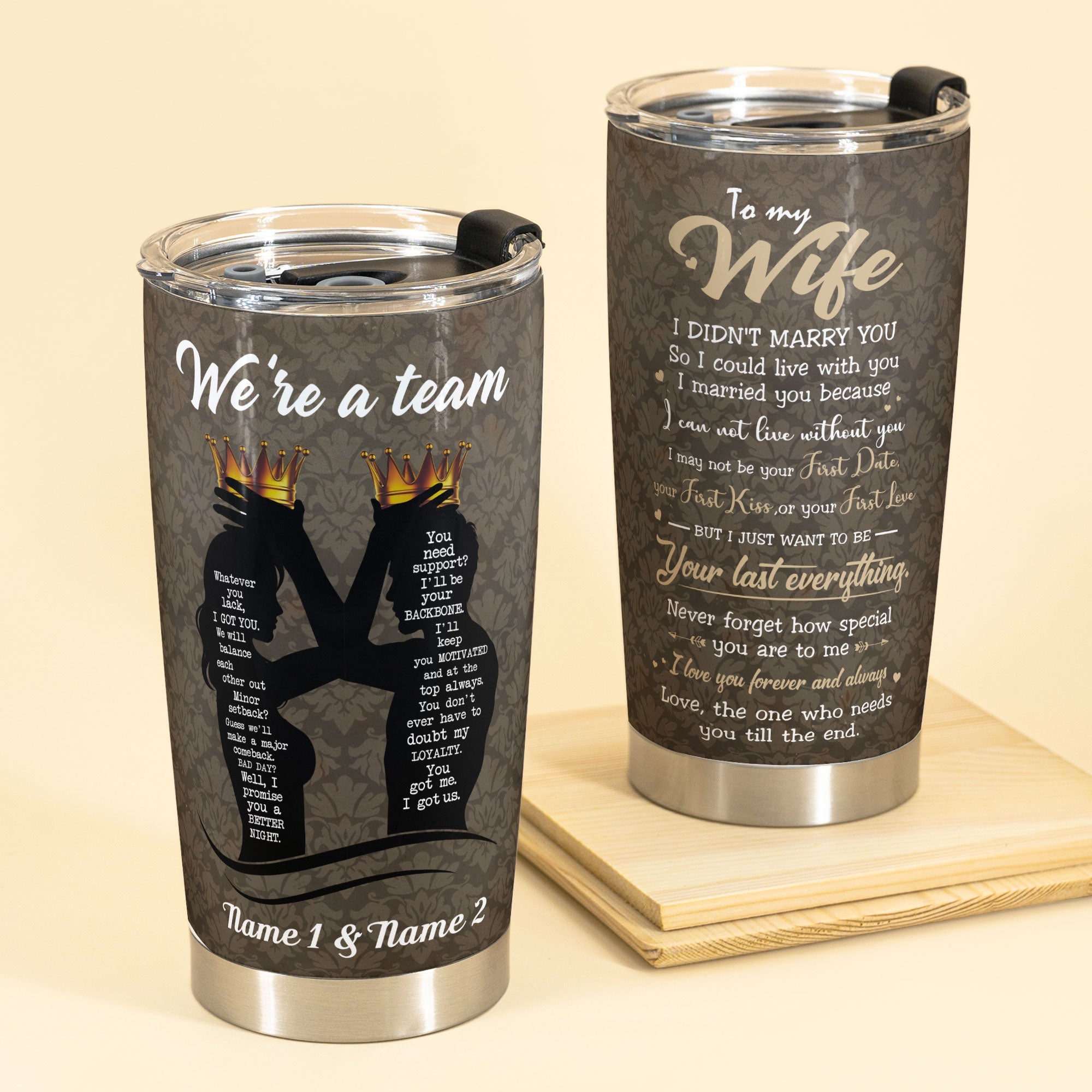 We're A Team, Couple Custom Tumbler, Gift For Wife, Husband