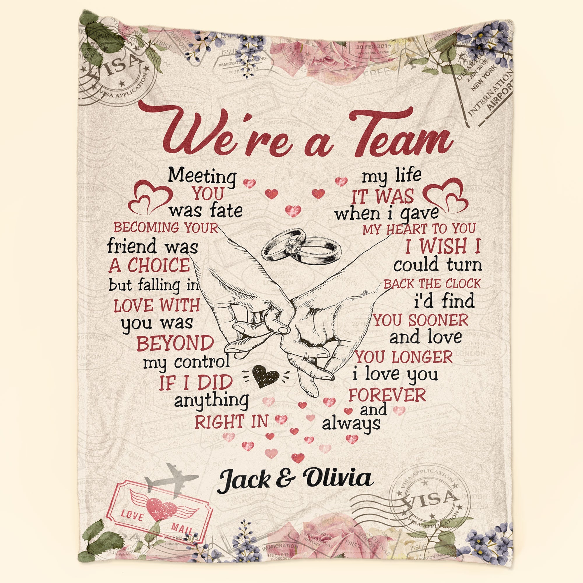 We're A Team - Personalized Blanket - Christmas, Loving Gift For Husband, Wife, Family, Senior Couple