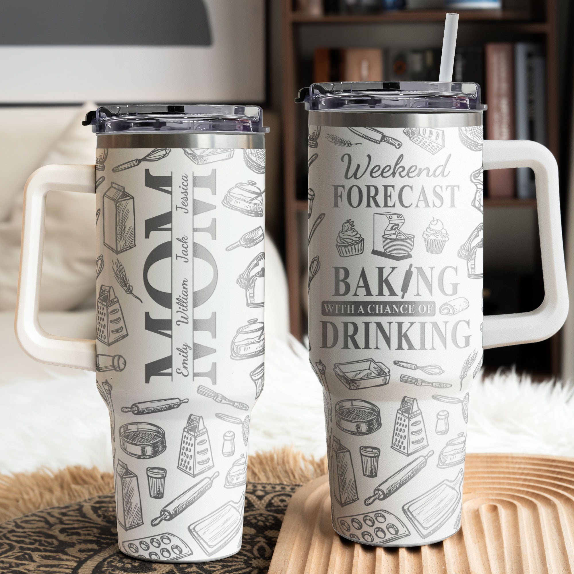 Weekend Forecast Baking With A Chance Of Drinking - Personalized 40oz Tumbler