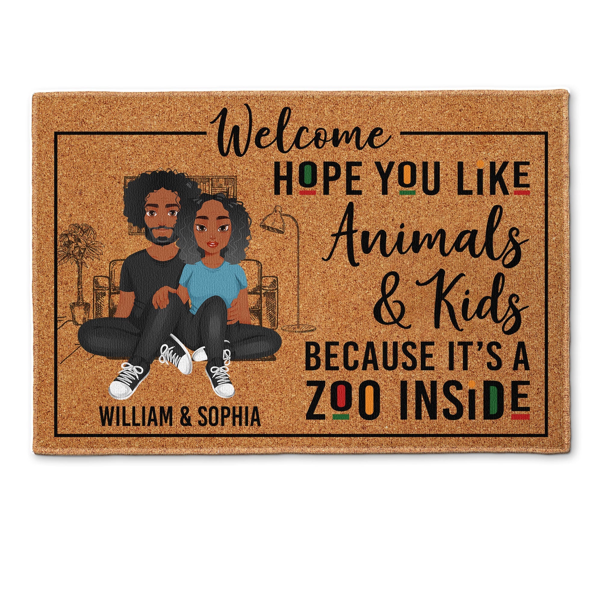 Welcome It's A Zoo Inside - Personalized Doormat