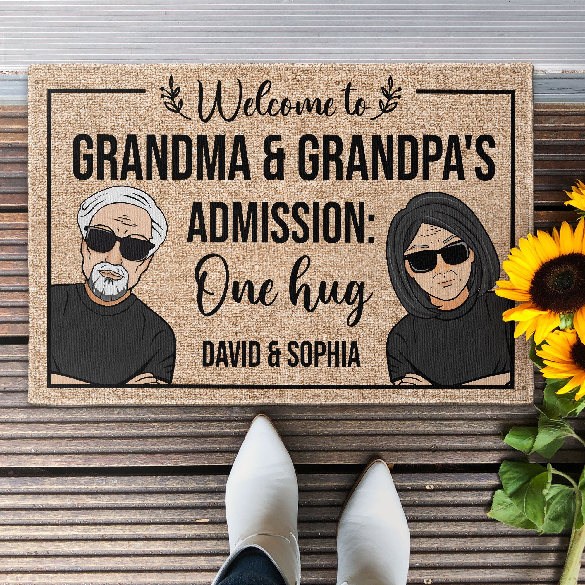 Welcome To Grandma & Grandpa's - Personalized Doormat