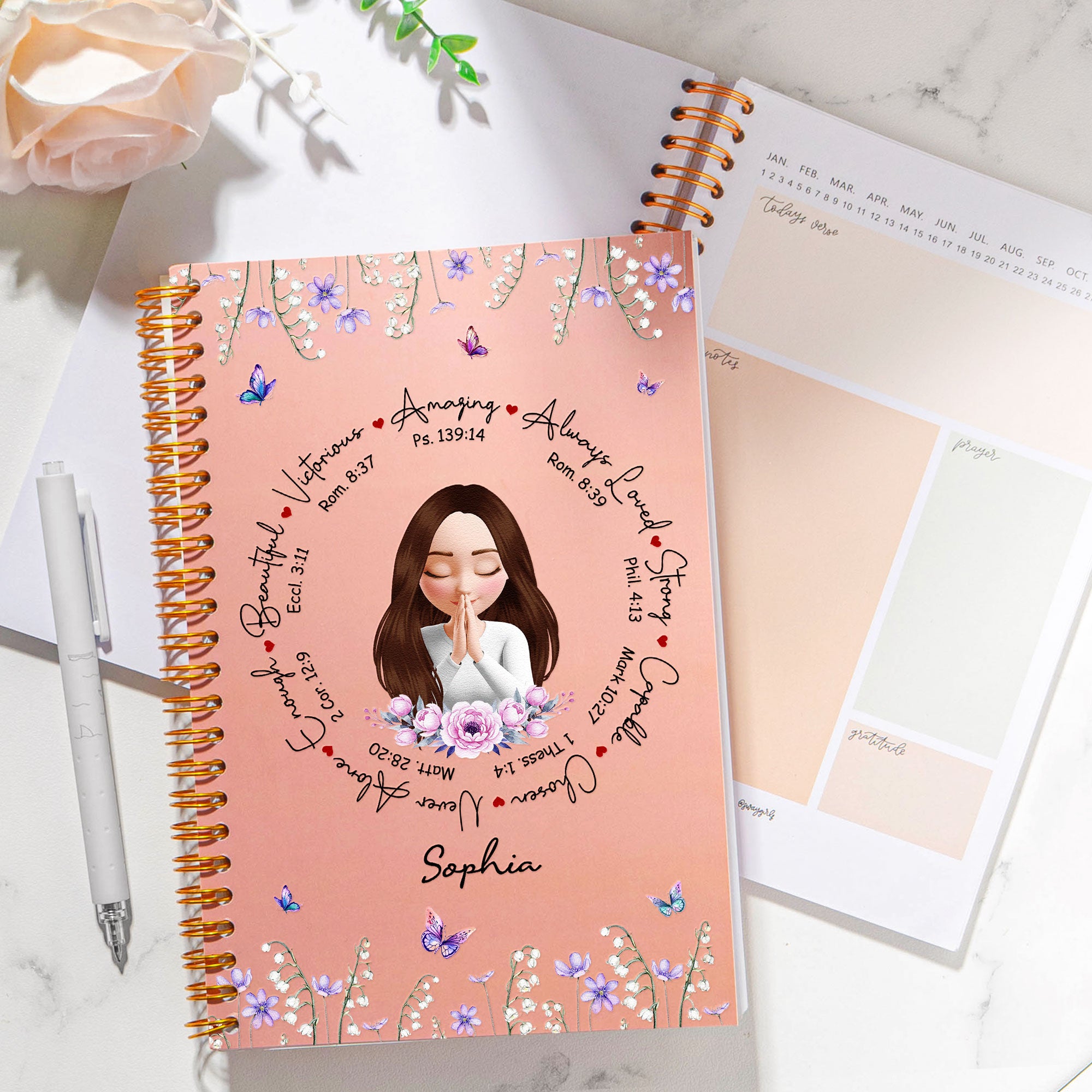 What God Says You Are In Bible Verses – Religious Gift For Her - Personalized Prayer Journal