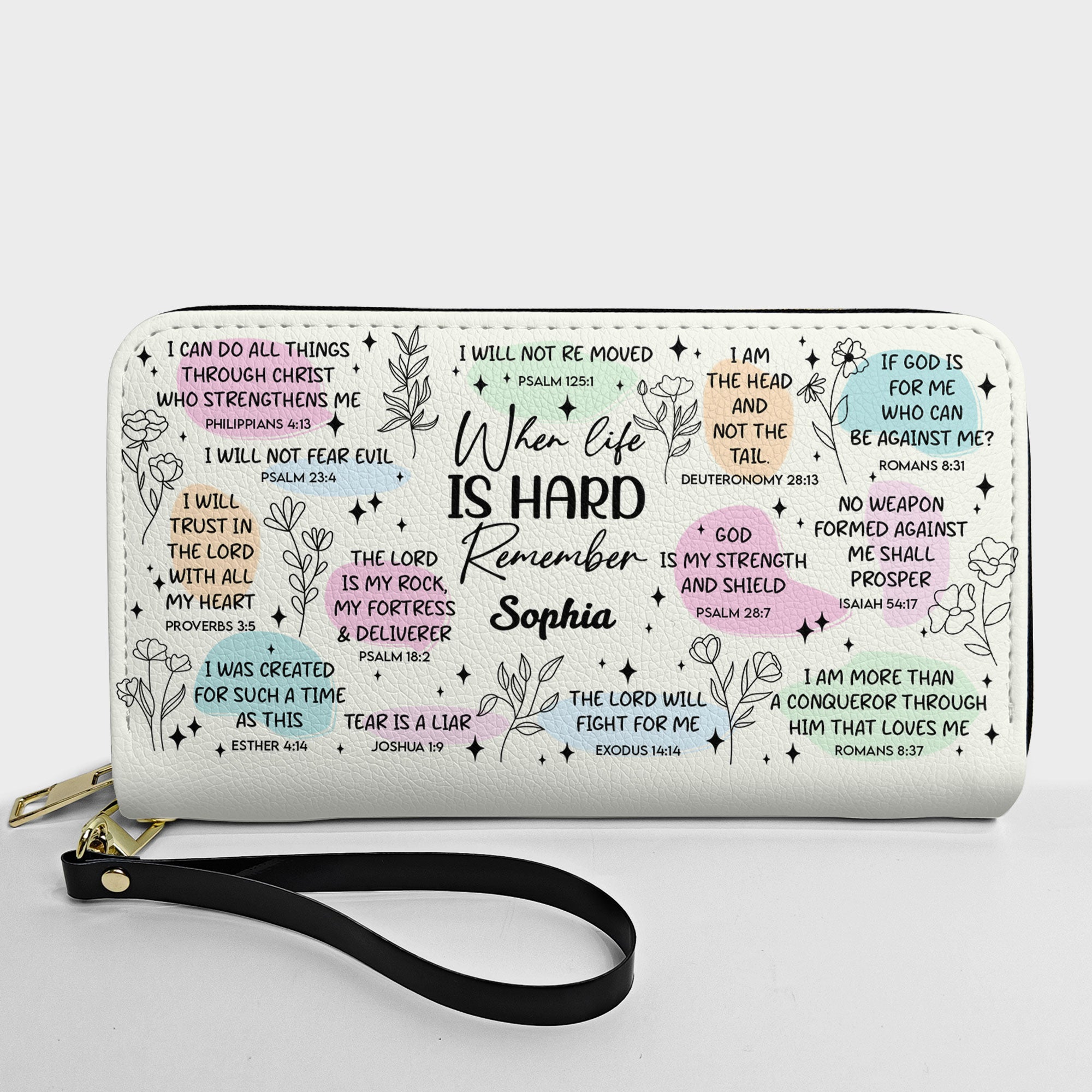 When Life Is Hard Remember - Personalized Leather Long Wallet