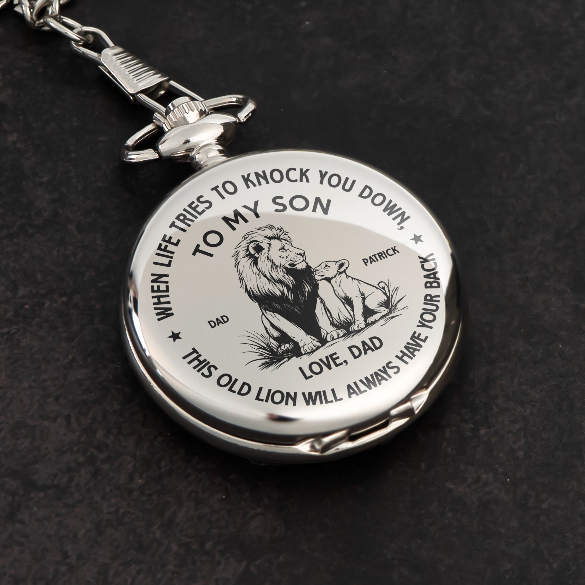 When Life Tries To Knock You Down - Personalized Pocket Watch