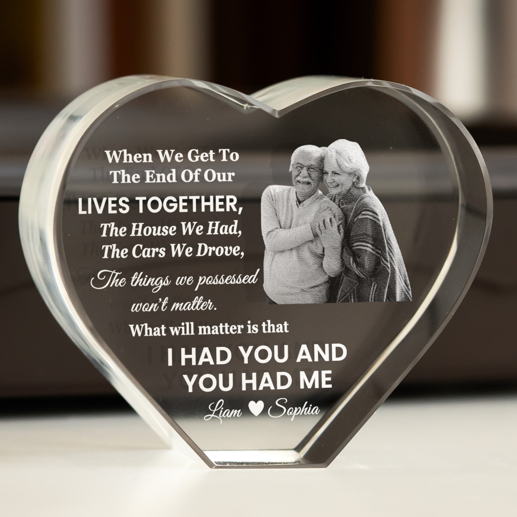 When We Get To The End Of Our Lives Together Gift For Couple - Custom 2D Crystal Photo