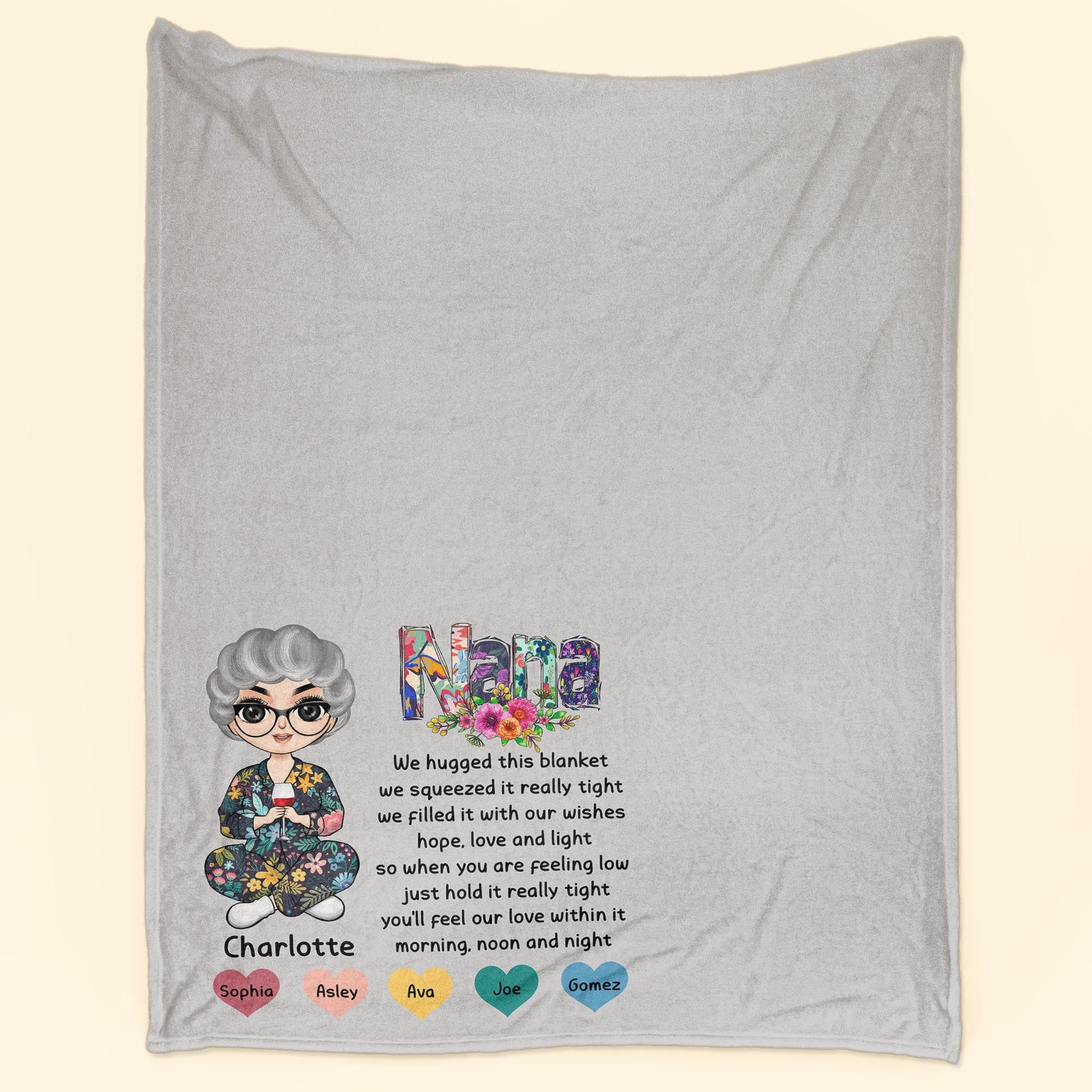 When You Are Feeling Low Just Hold It Really Tight - Personalized Blanket - Gifts For Mother, Grandma, Auntie