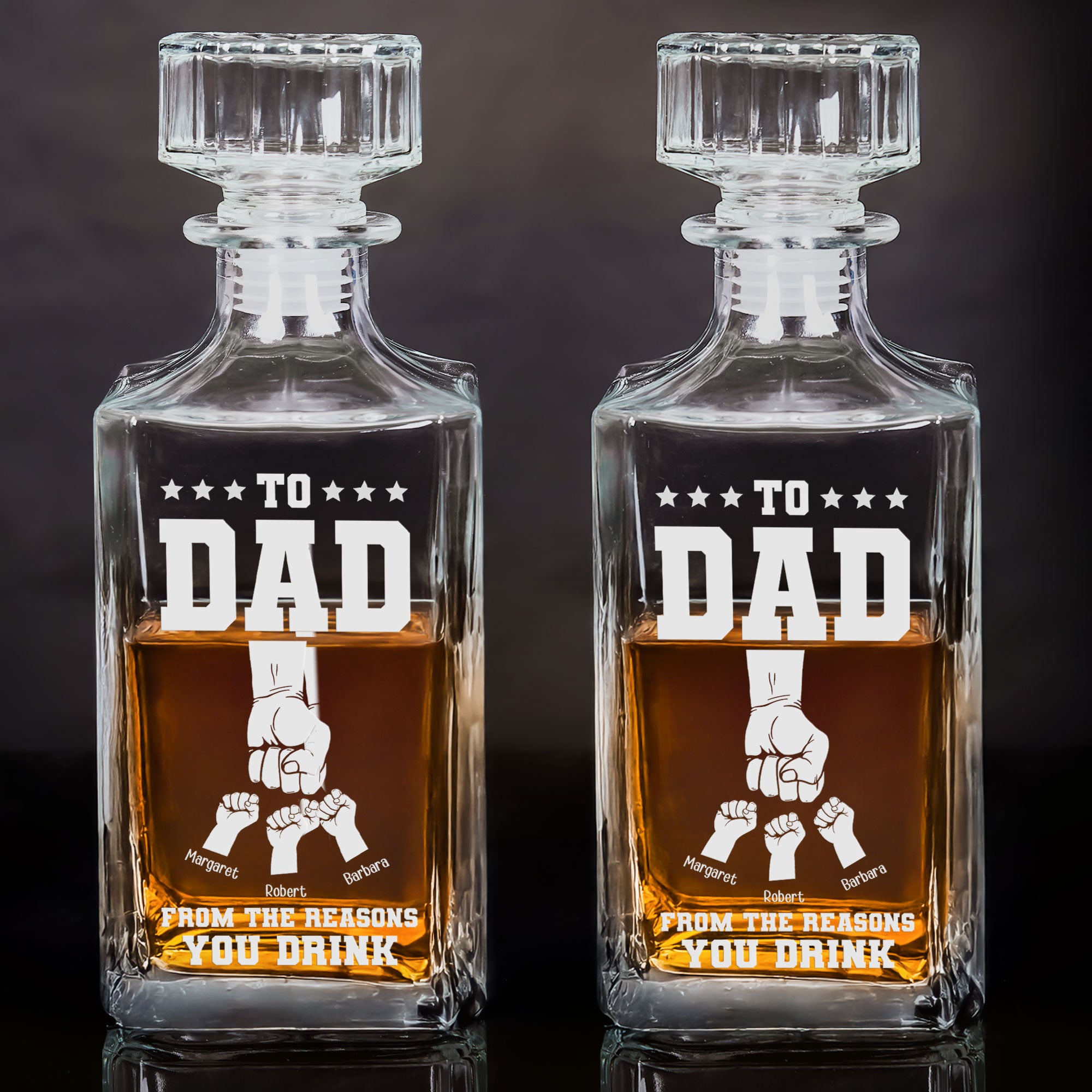 Decanter Gift For Dad From Reasons You Drink - Custom Decanter