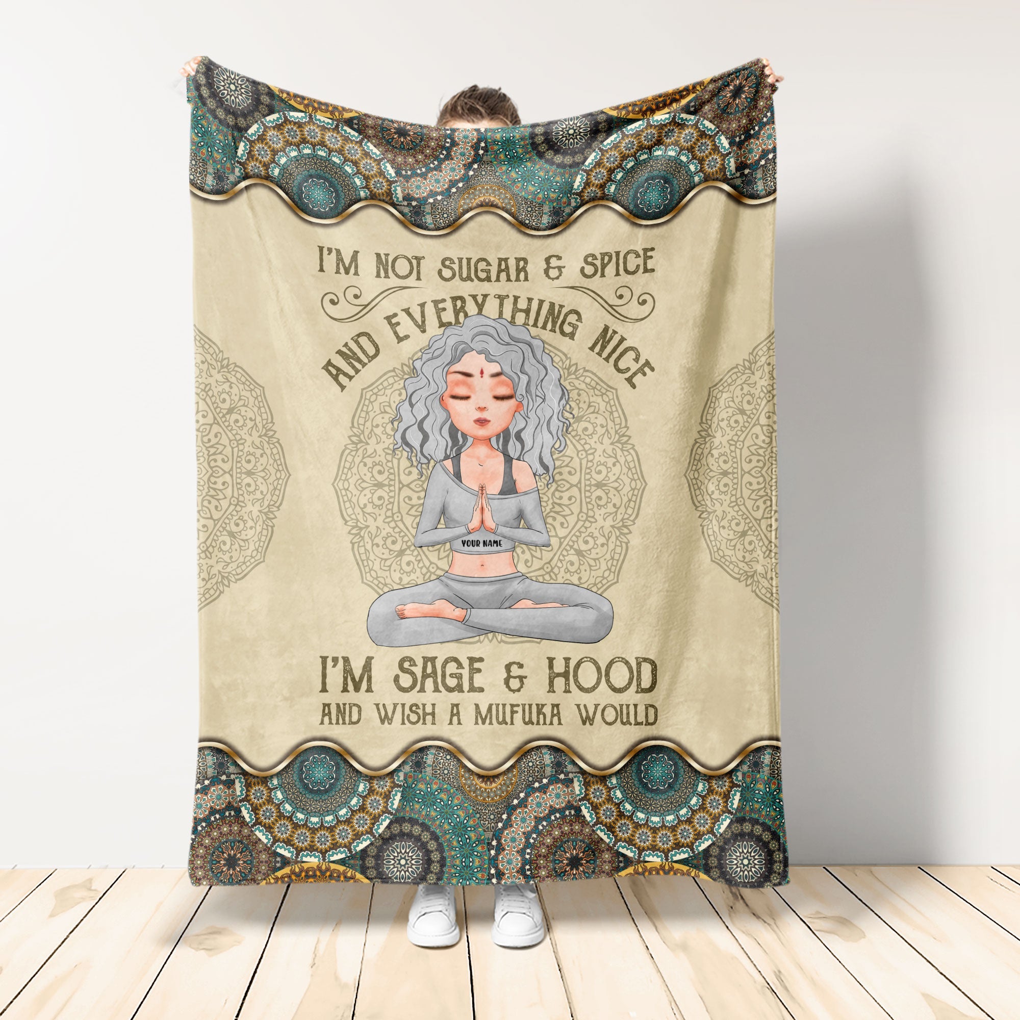 Wish A Mufuka Would - Personalized Blanket - Birthday Gift For Yoga Lover