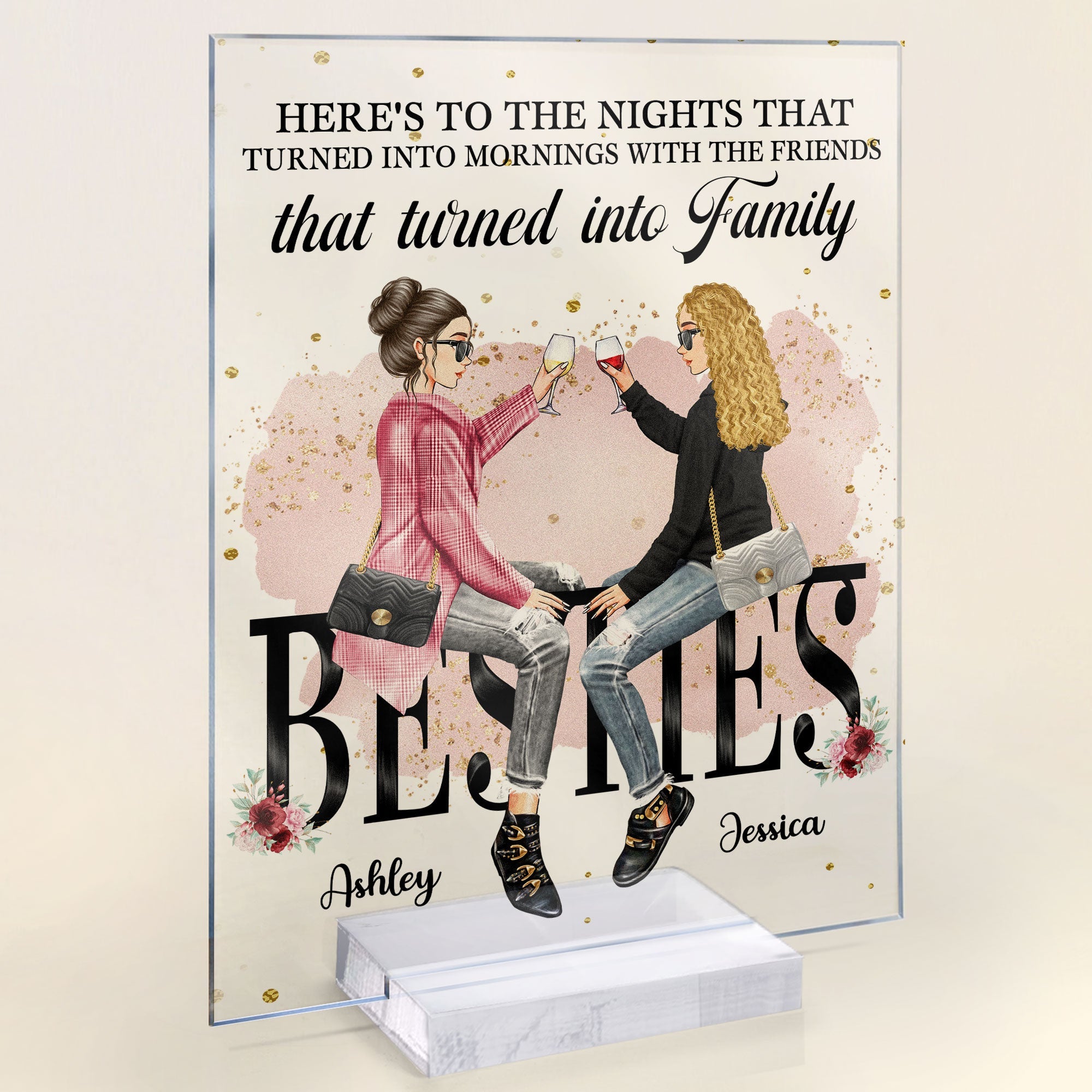 With The Friends That Turned Into Family - Personalized Acrylic Plaque