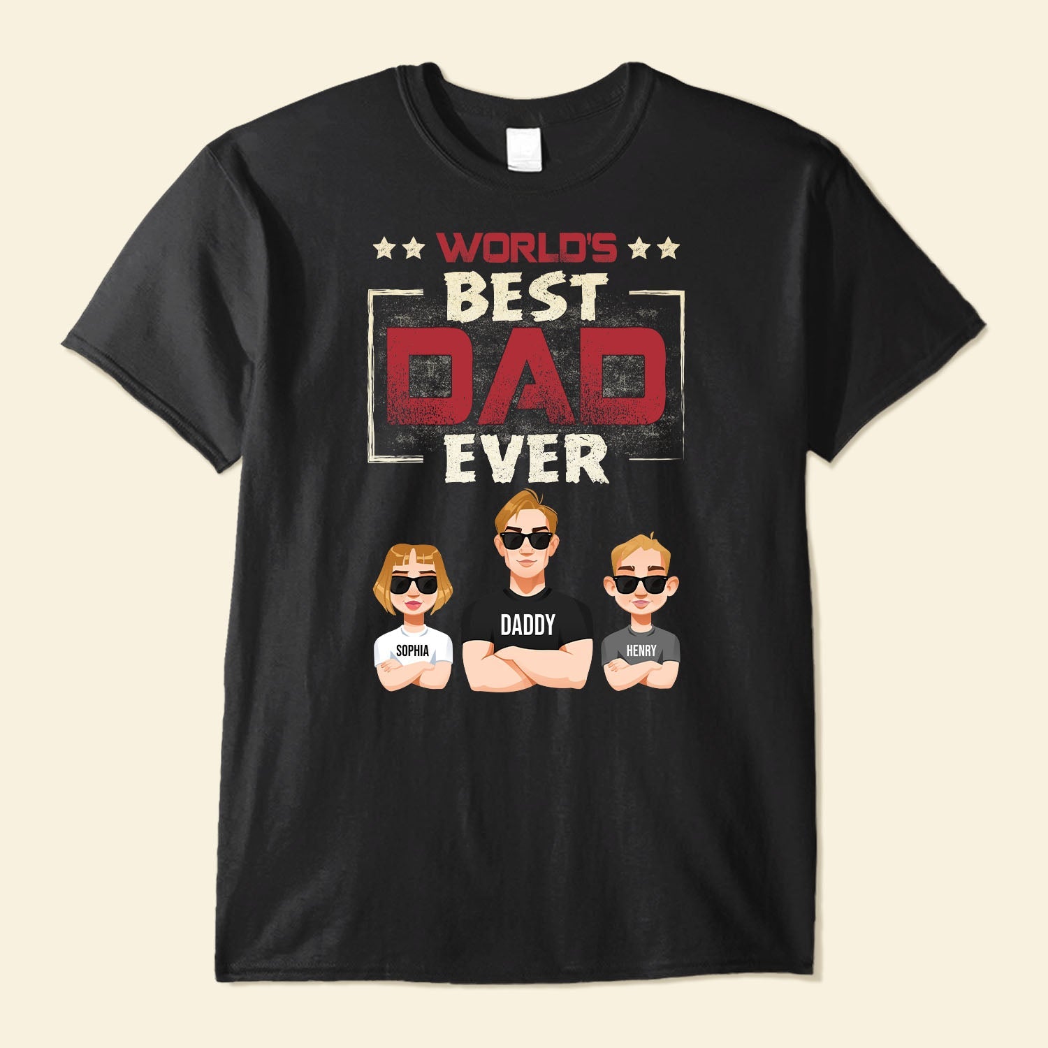 World's Best Dad Ever (Dark Version) - Personalized Shirt