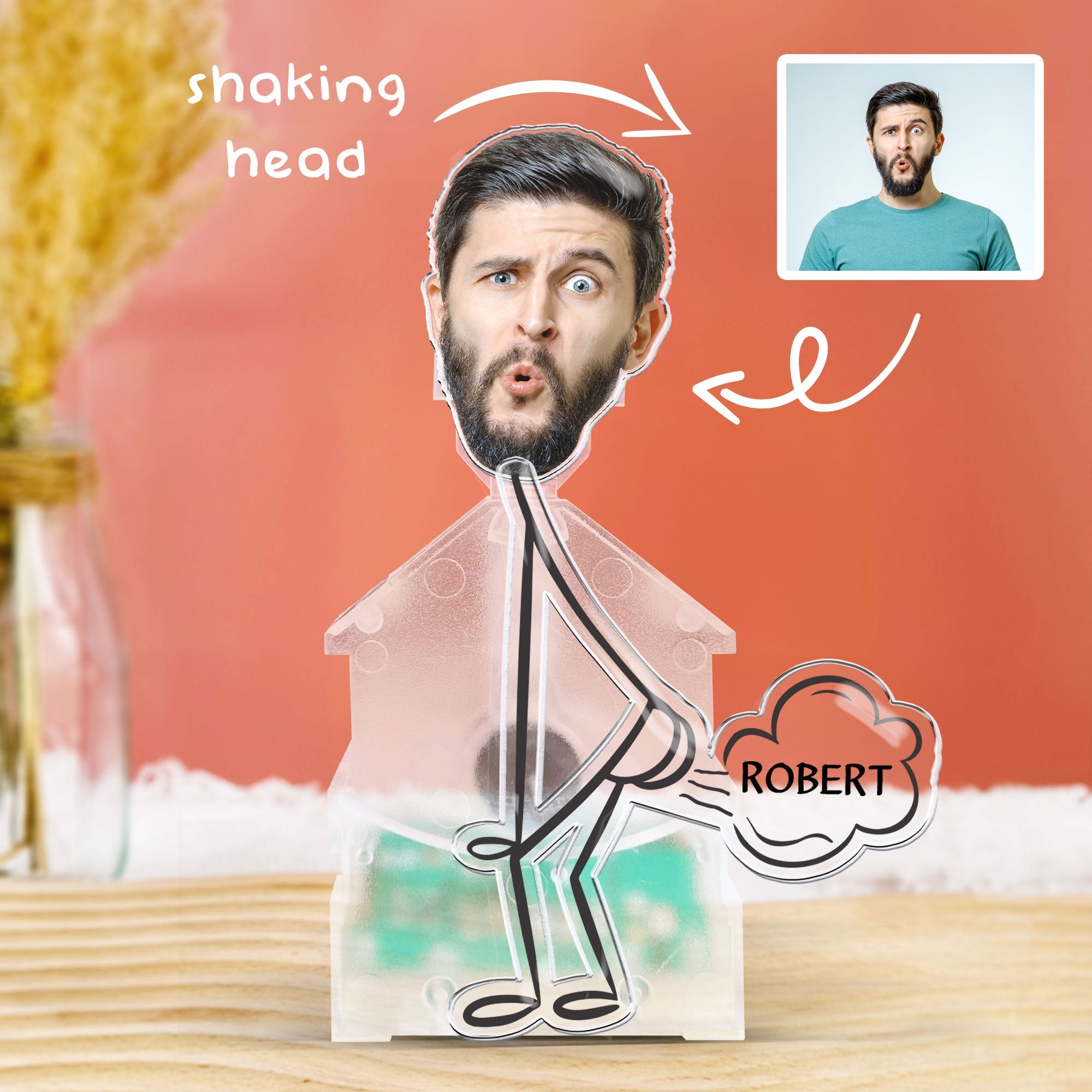 World's Greatest Farter Funny For Dad - Personalized Photo Shaking Head Acrylic Standee