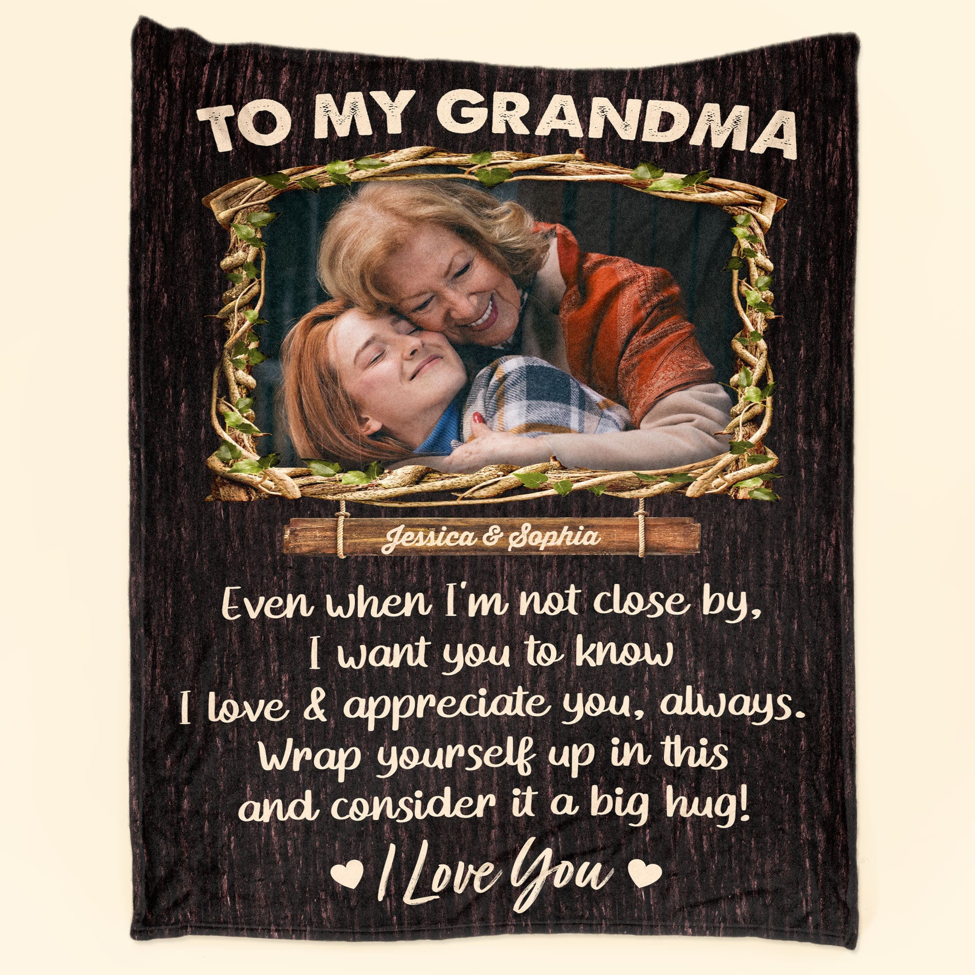Wrap Yourself Up With This Ver 2 - Personalized Photo Blanket - Birthday, Loving Gift For Grandma, Grandpa, Mom, Dad