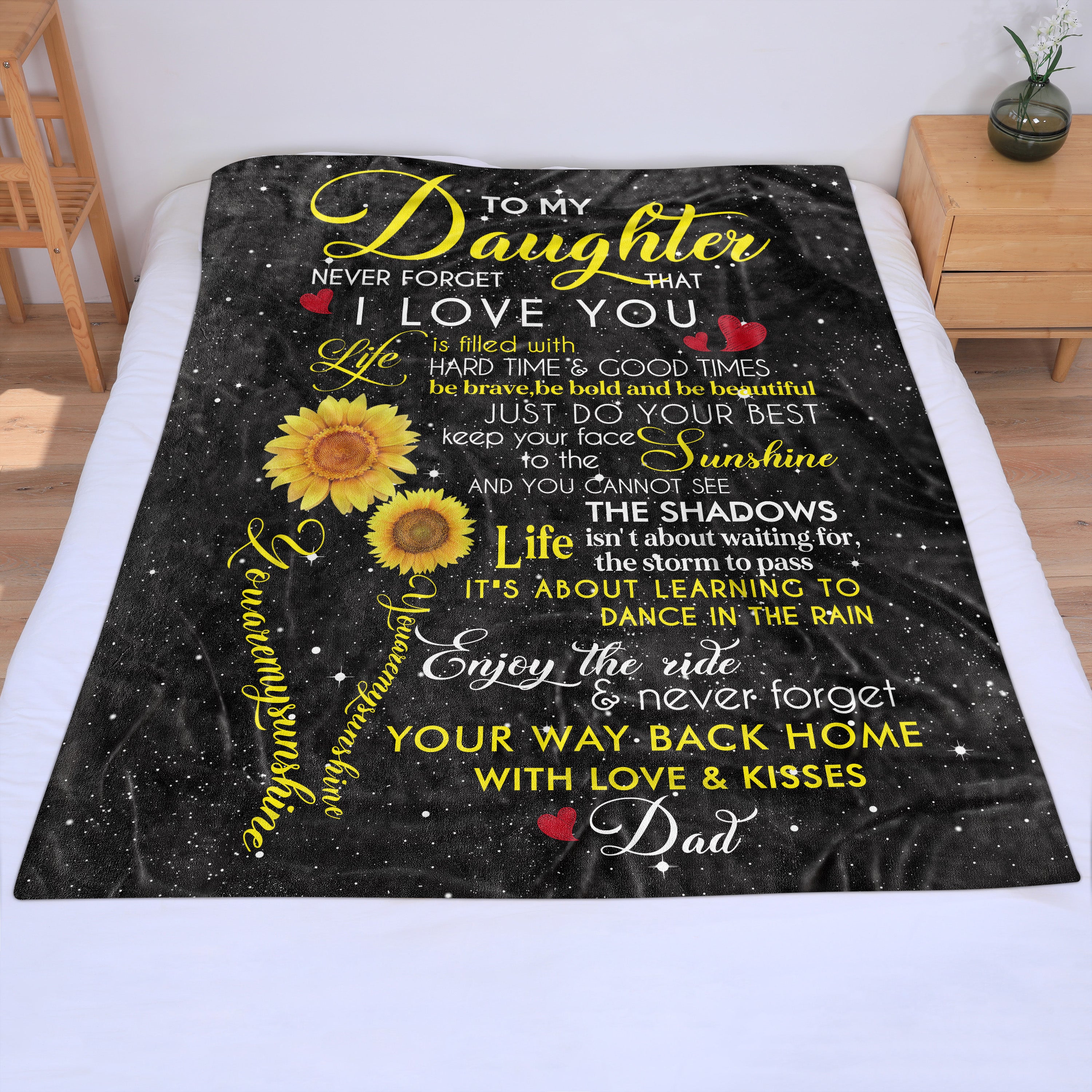 to My Daughter Blanket Gifts from Dad Flannel Blanket Ultra-A Loves Gift