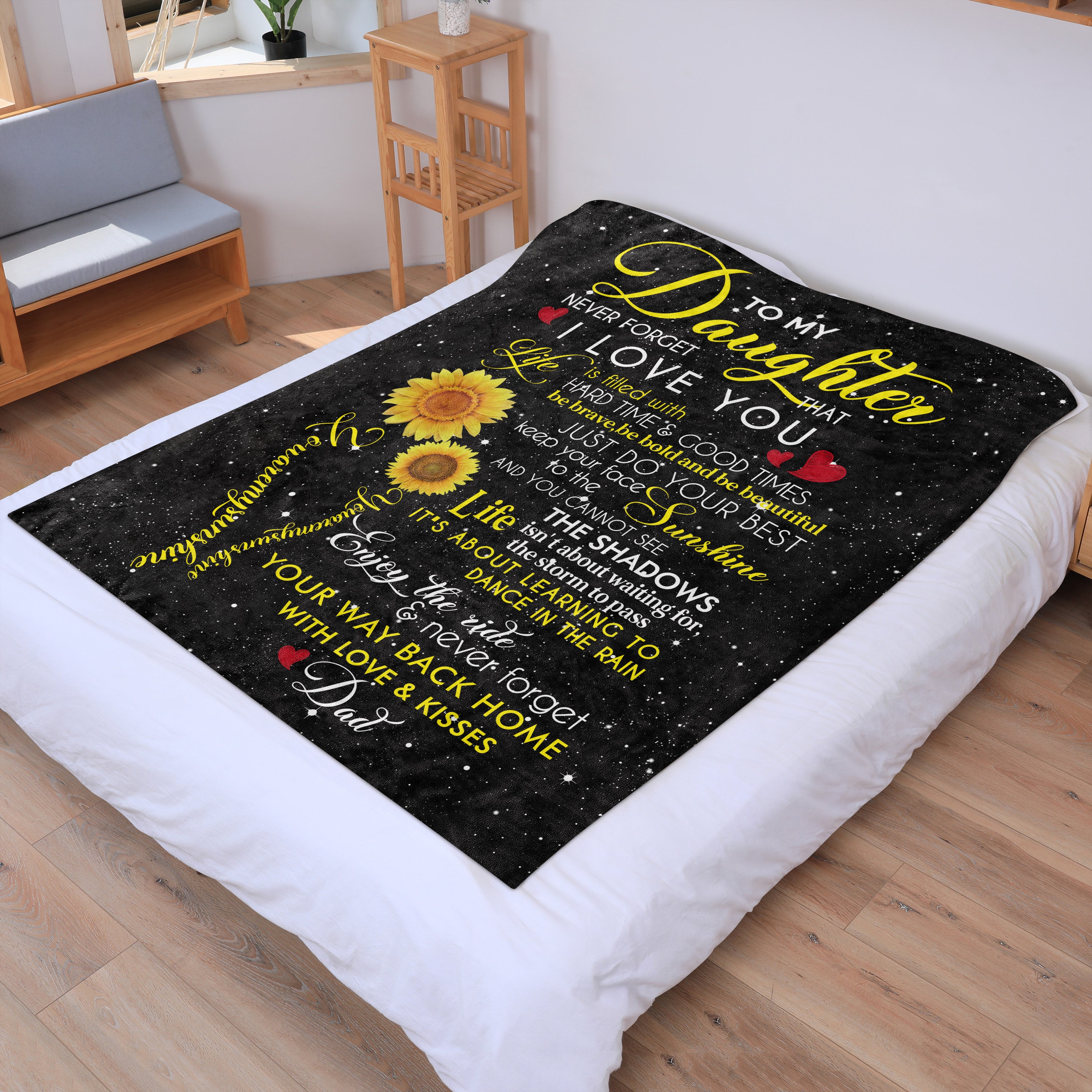 to My Daughter Blanket Gifts from Dad Flannel Blanket Ultra-A Loves Gift