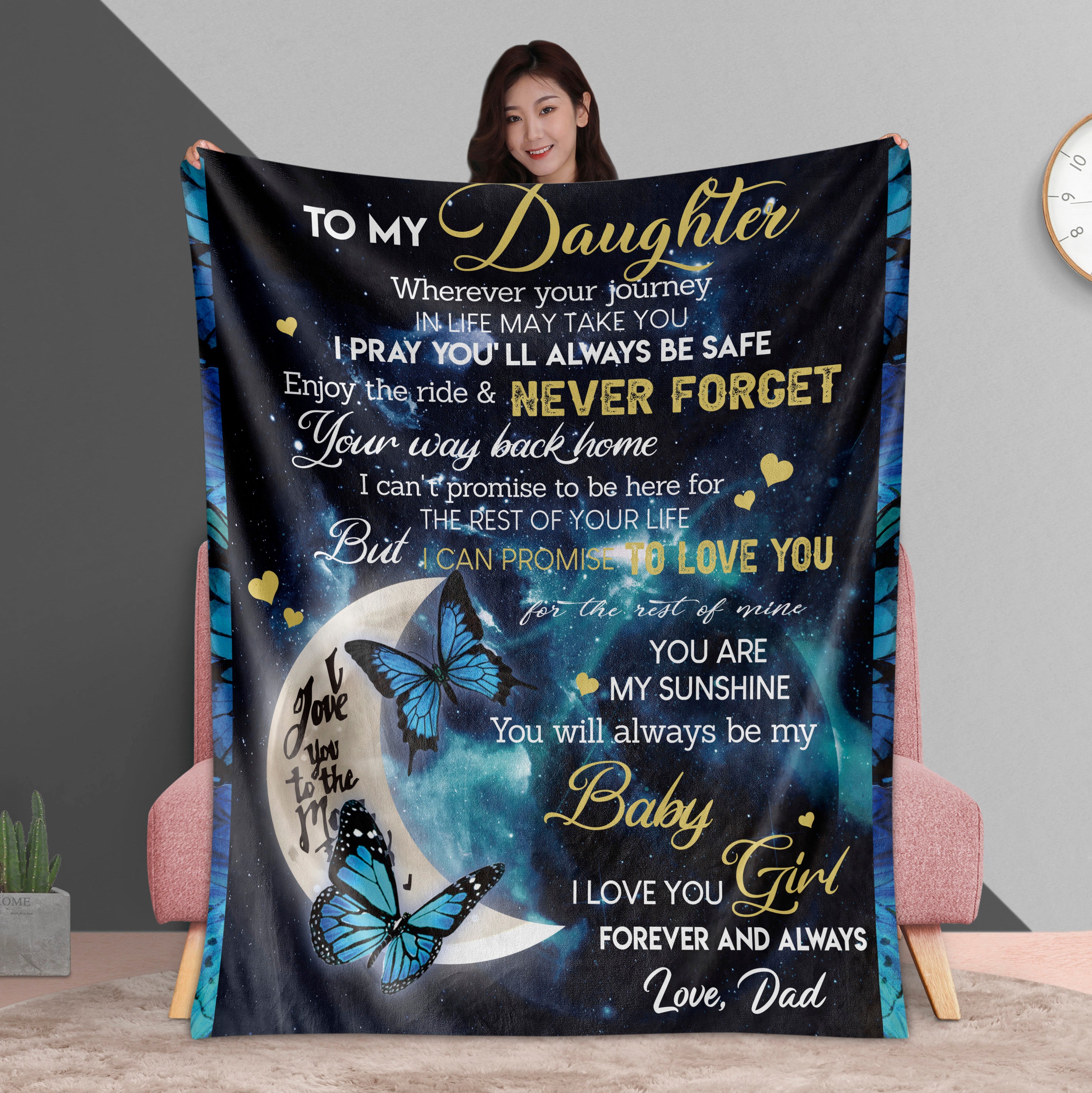 to My Daughter Throw Blankets Gifts from Dad-A Loves Gift