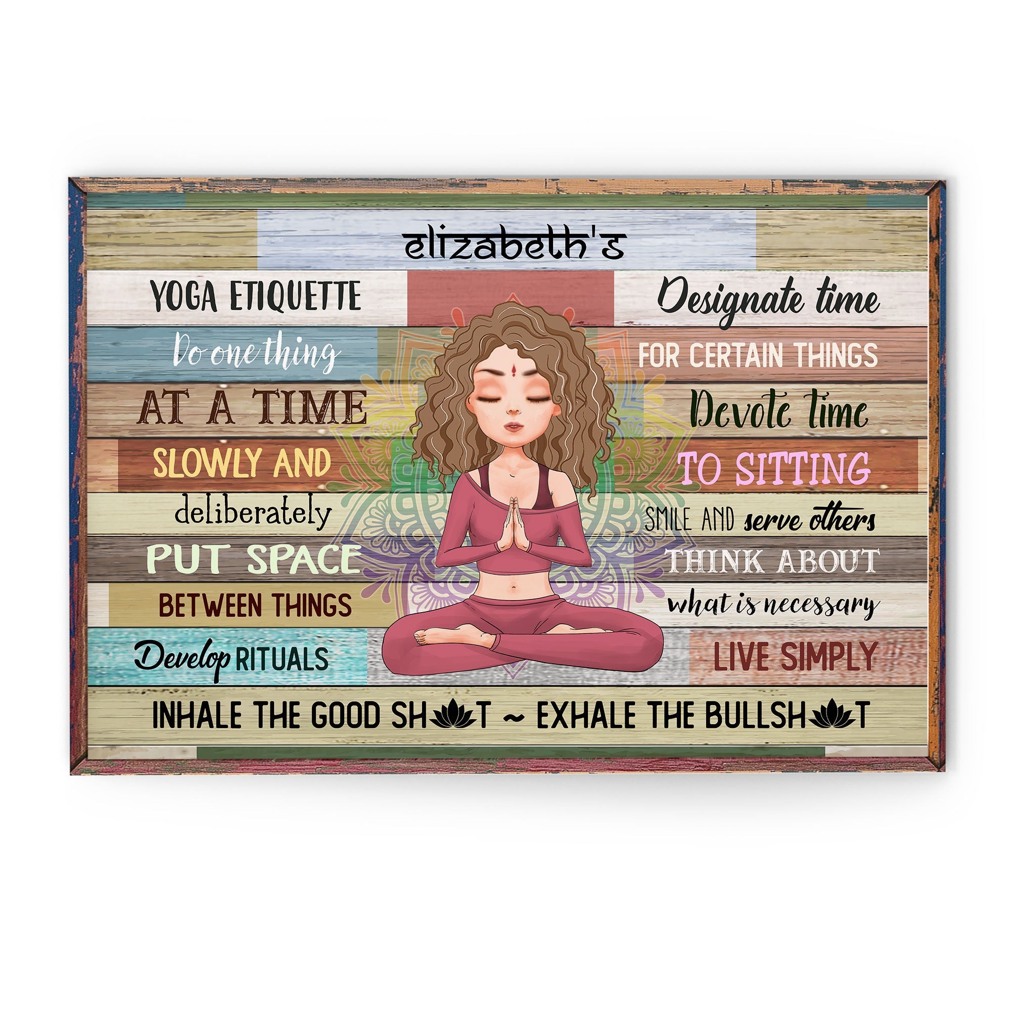 Yoga Etiquette - Personalized Poster/Wrapped Canvas - Gift For Yoga Lover