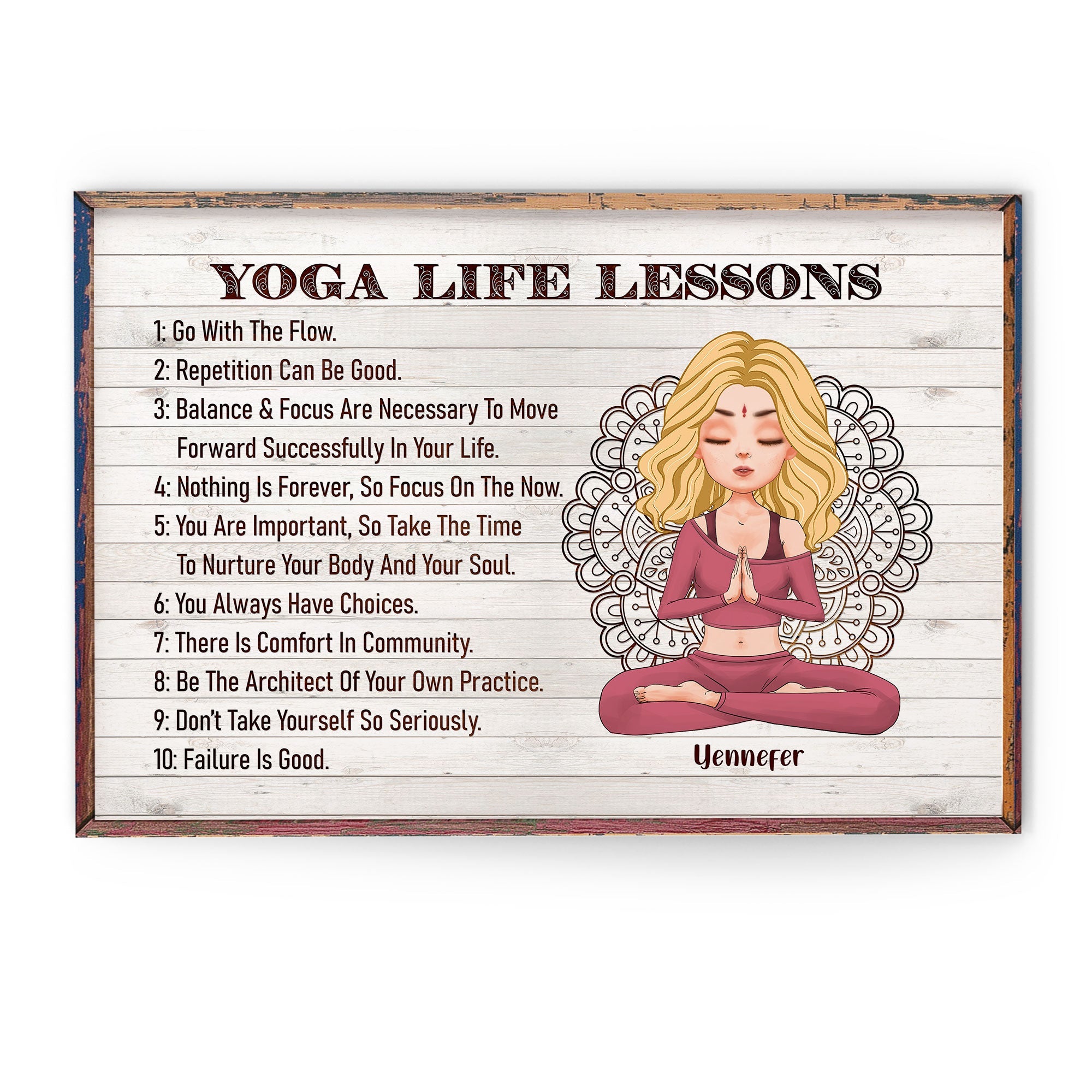 Yoga Life Lessons - Personalized Poster/Wrapped Canvas - Christmas Gift For Yoga Lovers