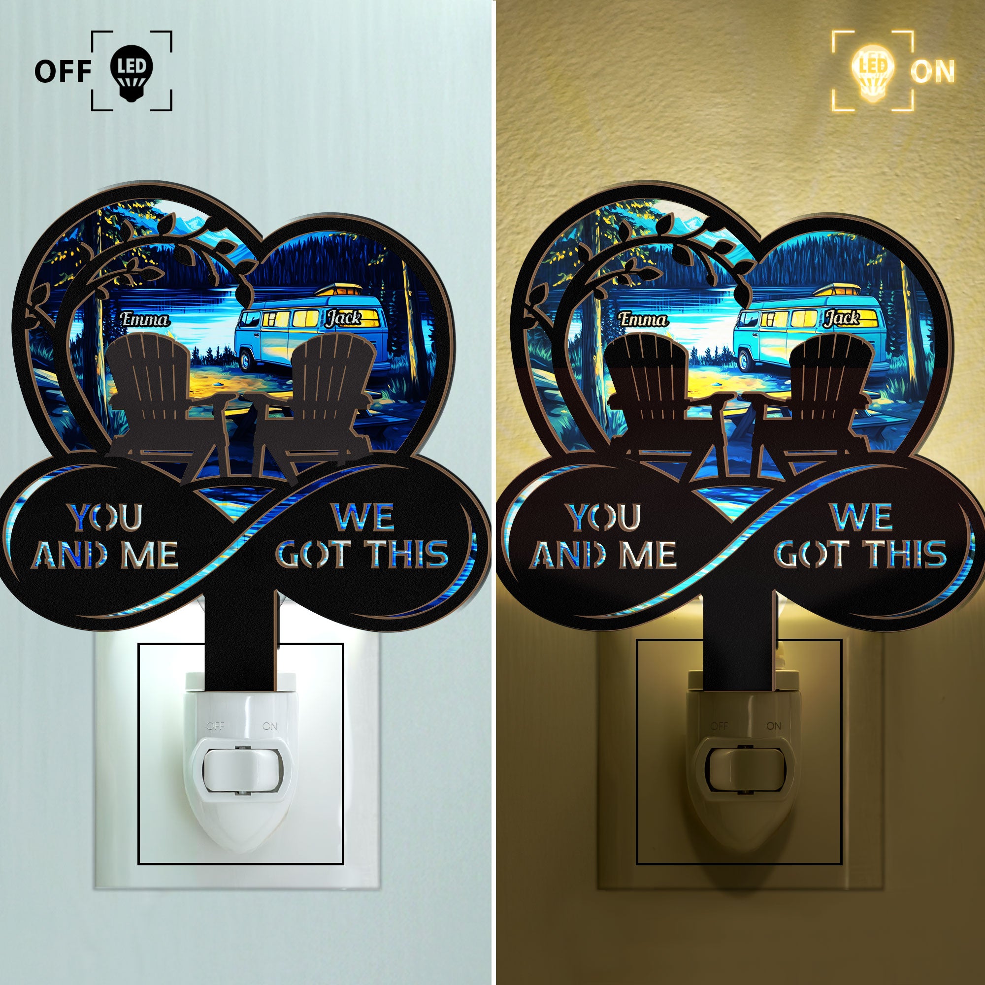 You And Me We Got This - Personalized Wood And Acrylic Night Light