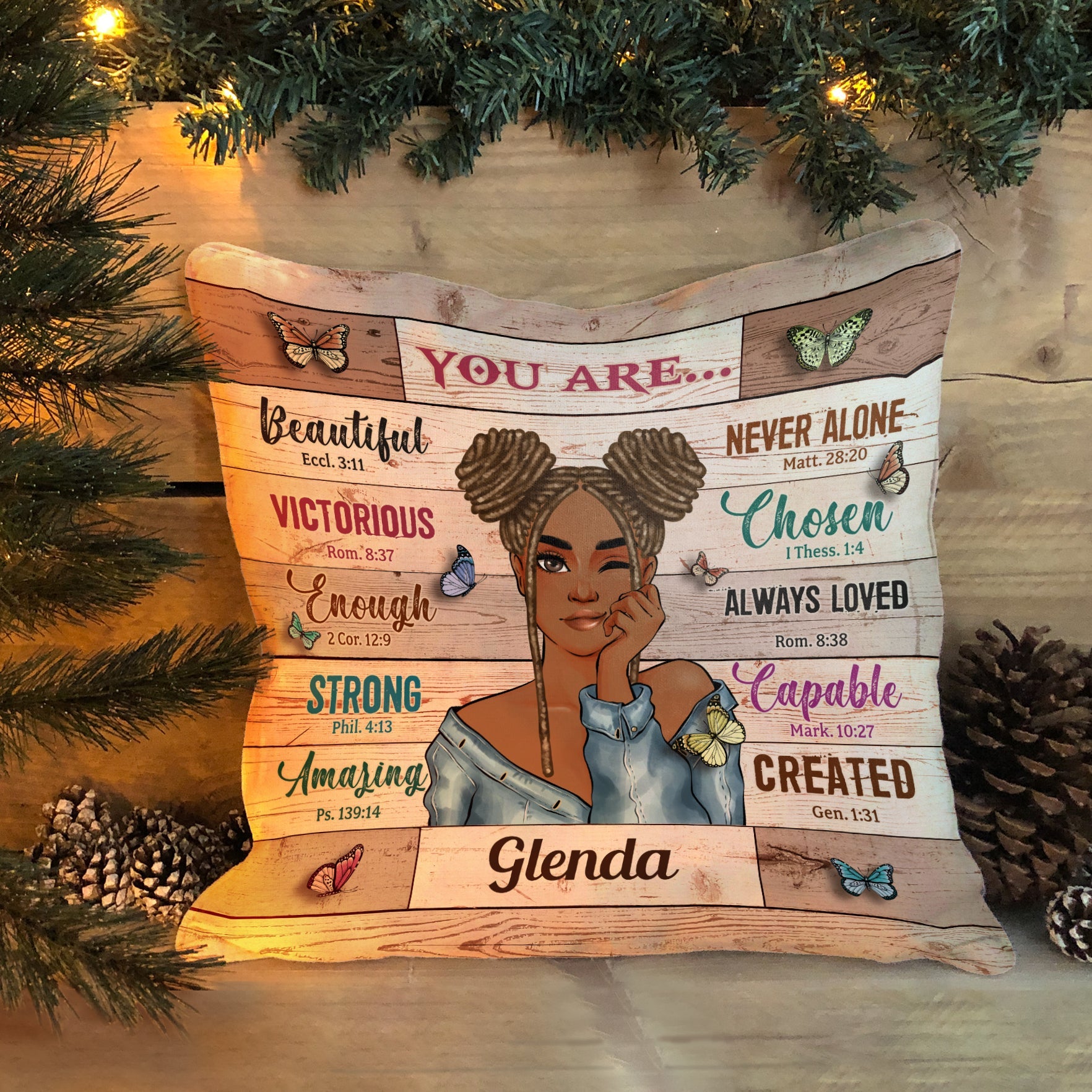 You Are Beautiful Never Alone - Personalized Pillow (Insert Included)