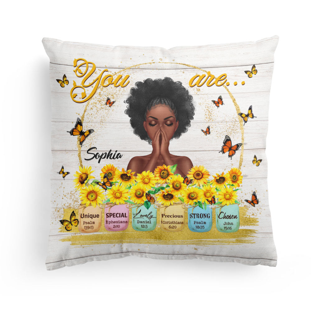 You Are Beautiful Victorious - Personalized Pillow (Insert Included) - Birthday Gifts For Black Women, Sister, Bestie, Daughter