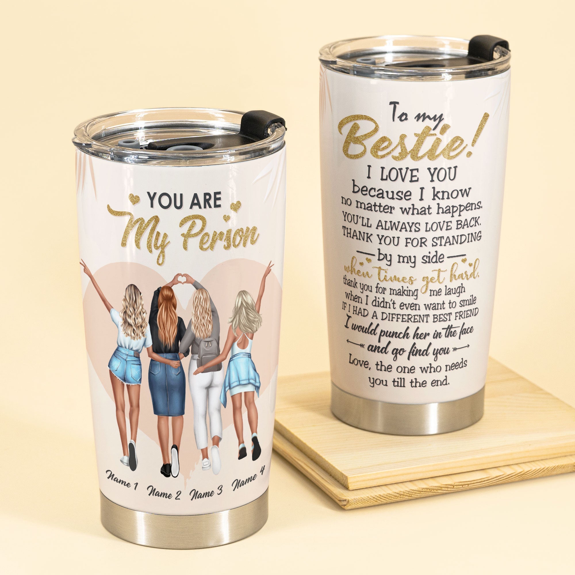 You Are My Person - Personalized Tumbler Cup - Friends Hangout Plus Size