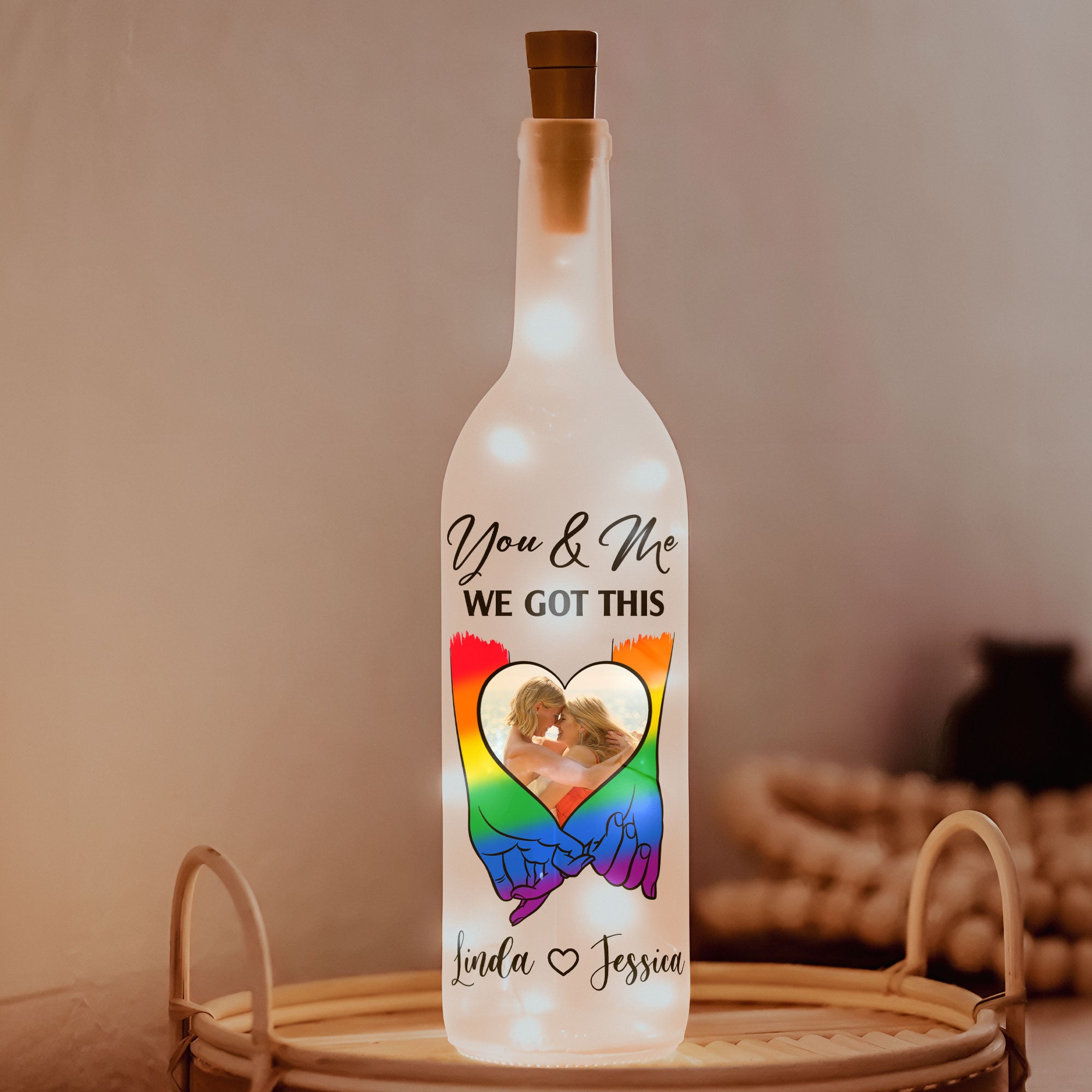 You Are My Rainbow - Personalized Photo Bottle Lamp