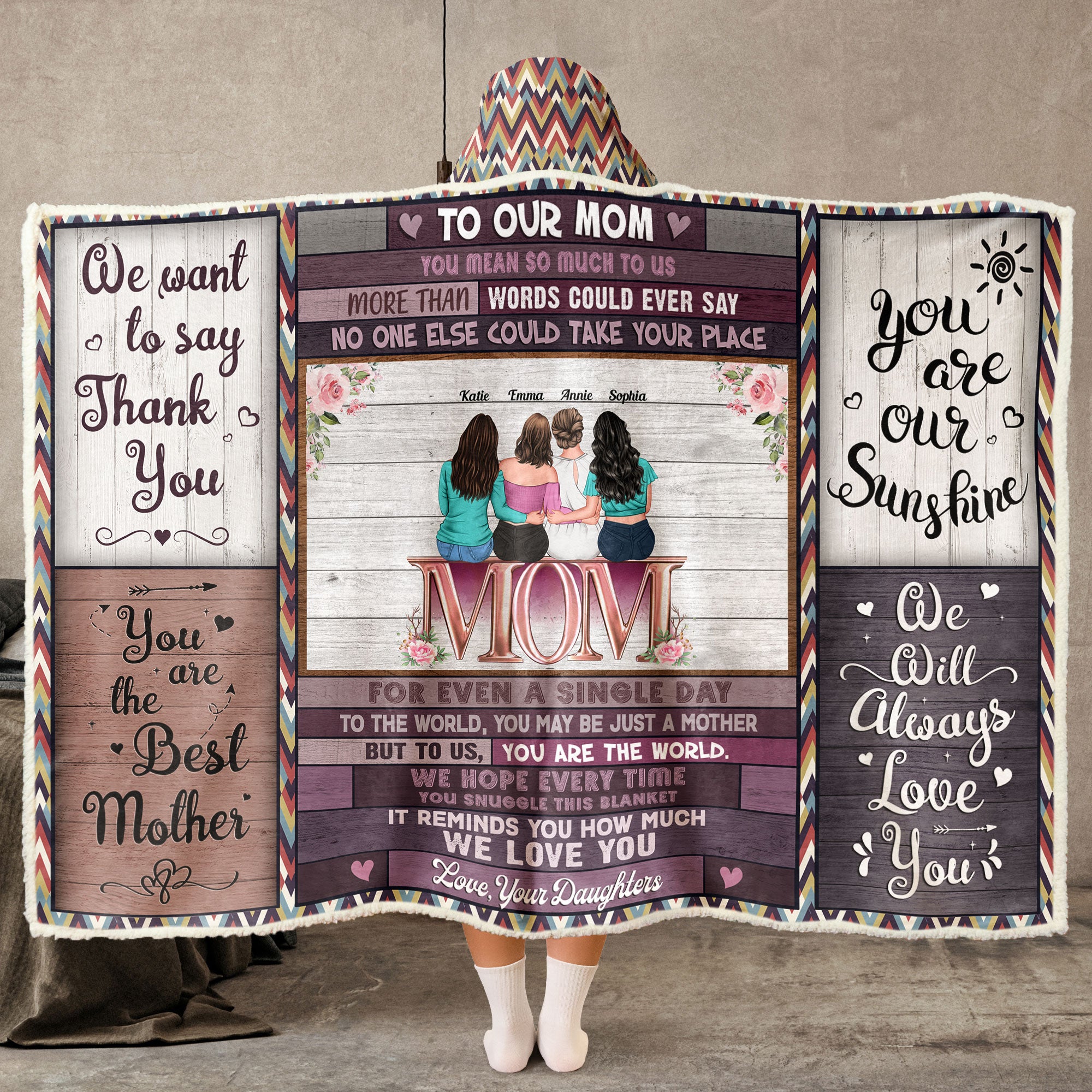 You Are The Best Mother Mother's Day Gift - Personalized Wearable Blanket Hoodie