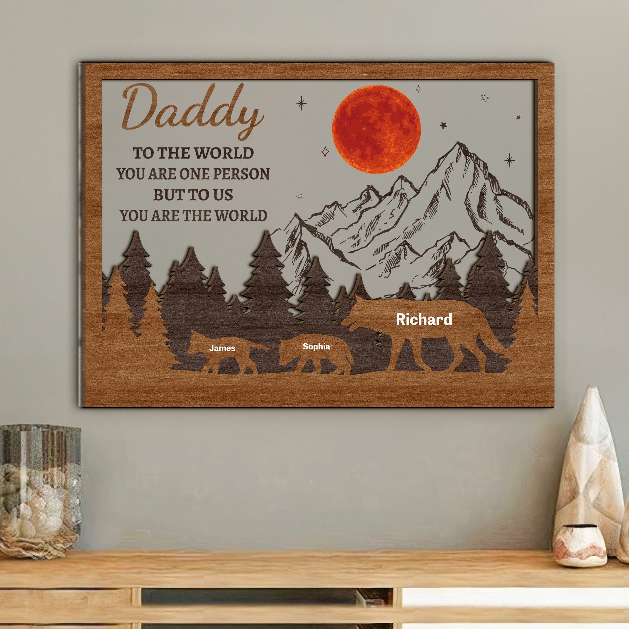 You Are The World - Personalized Wood And Acrylic Wall Art