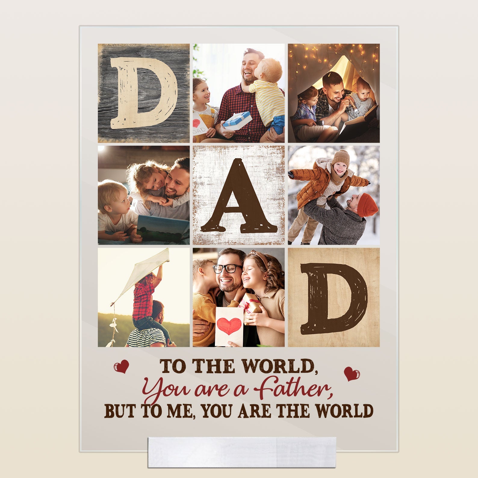 You Are The World To Me, Dad - Personalized Acrylic Photo Plaque