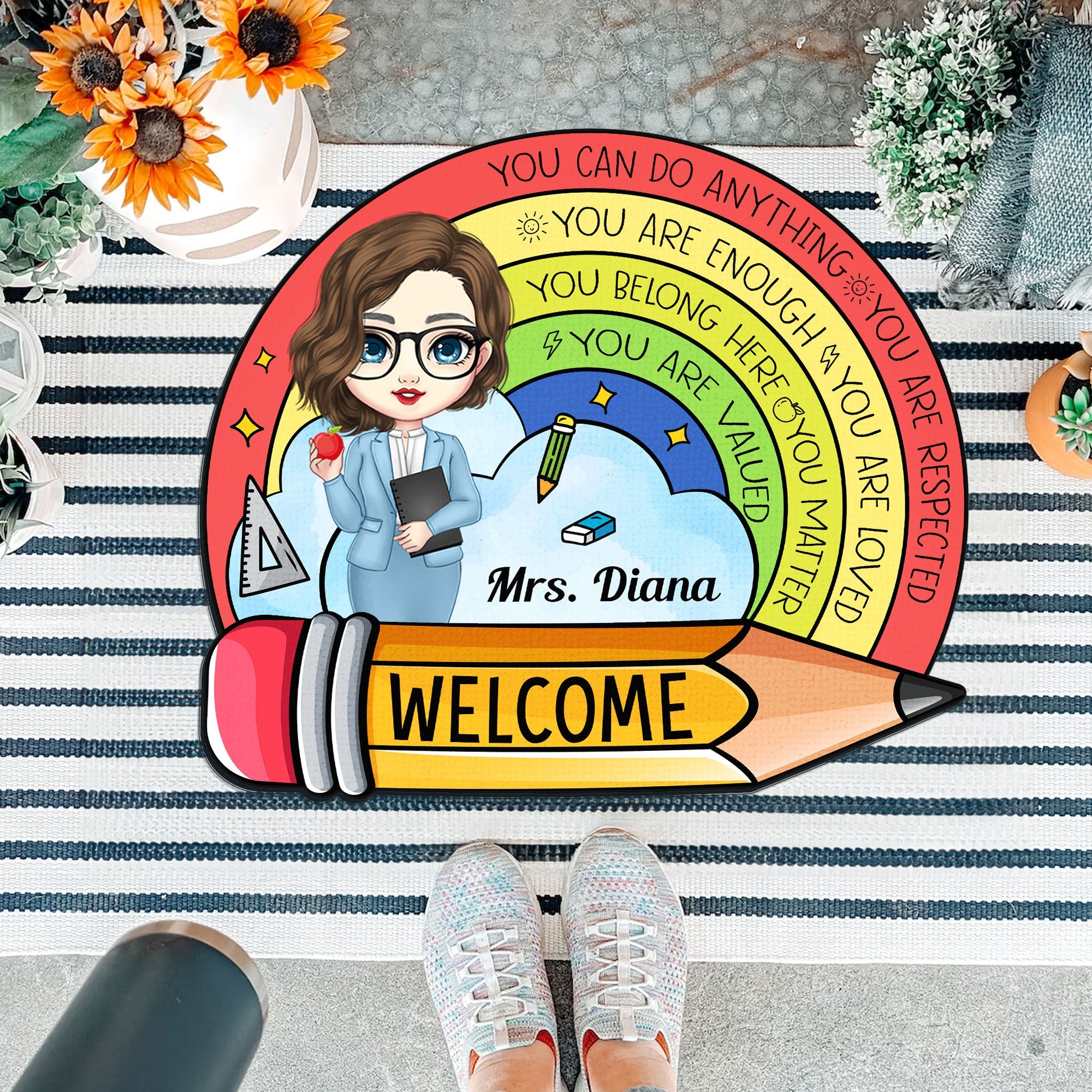 You Belong Here - Personalized Custom Shaped Doormat