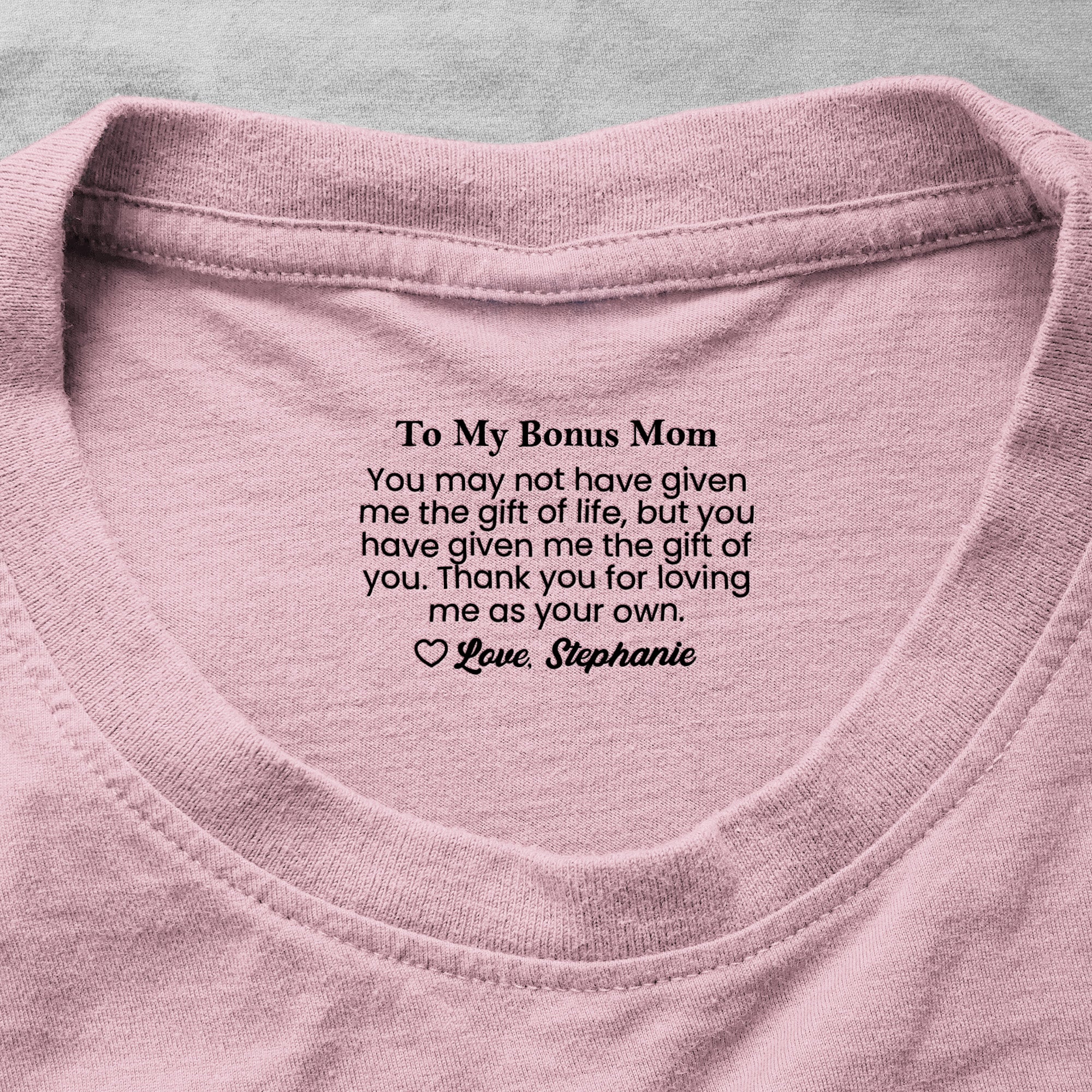 You Have Given Me The Gift Of You - Hidden Message Gift For Bonus Parents, Stepdad, Stepmom - Personalized Shirt