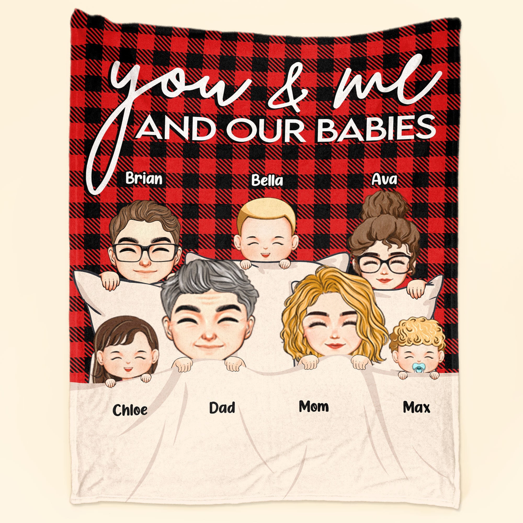 You & Me And Our Babies - Personalized Blanket
