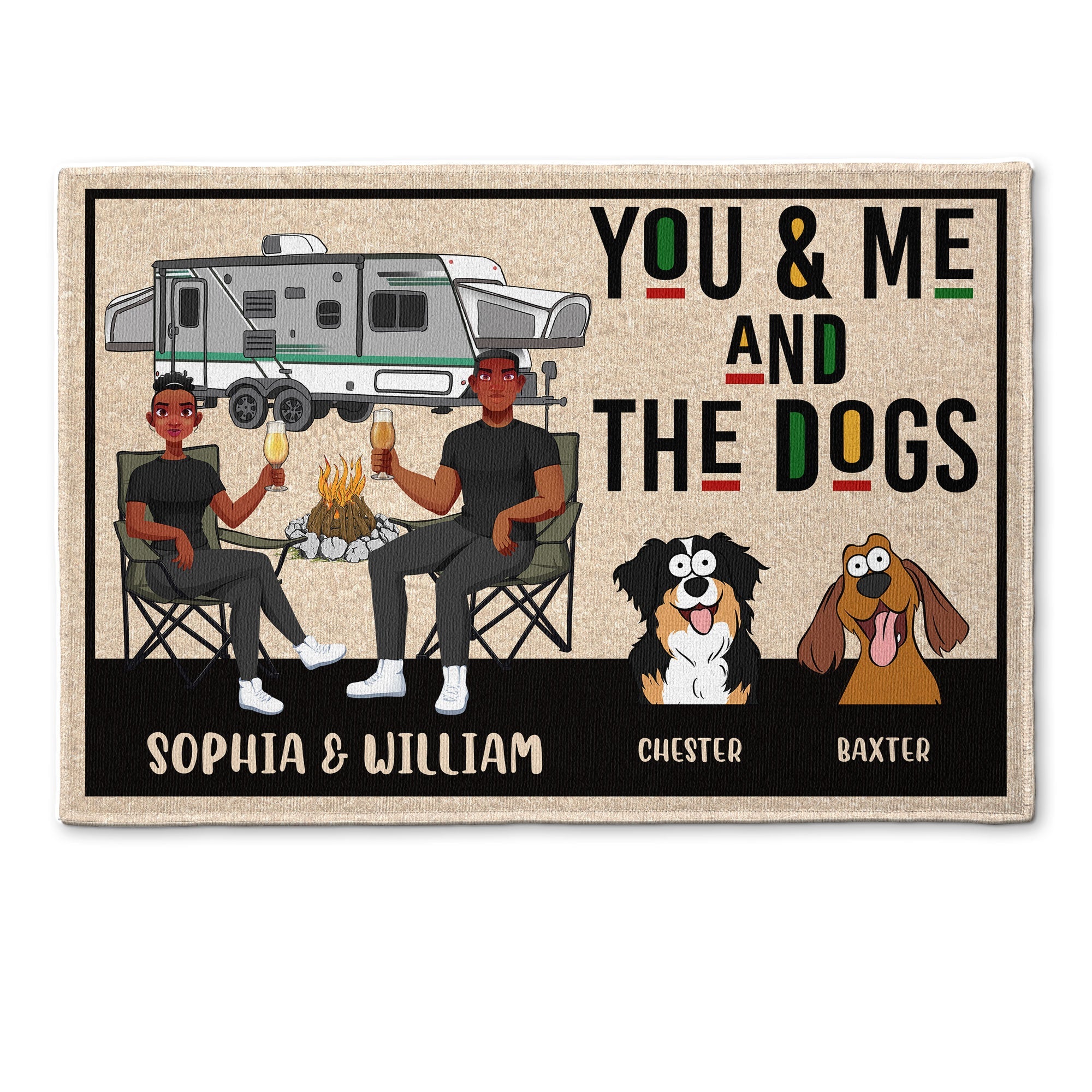 You Me And The Dogs - Personalized Doormat