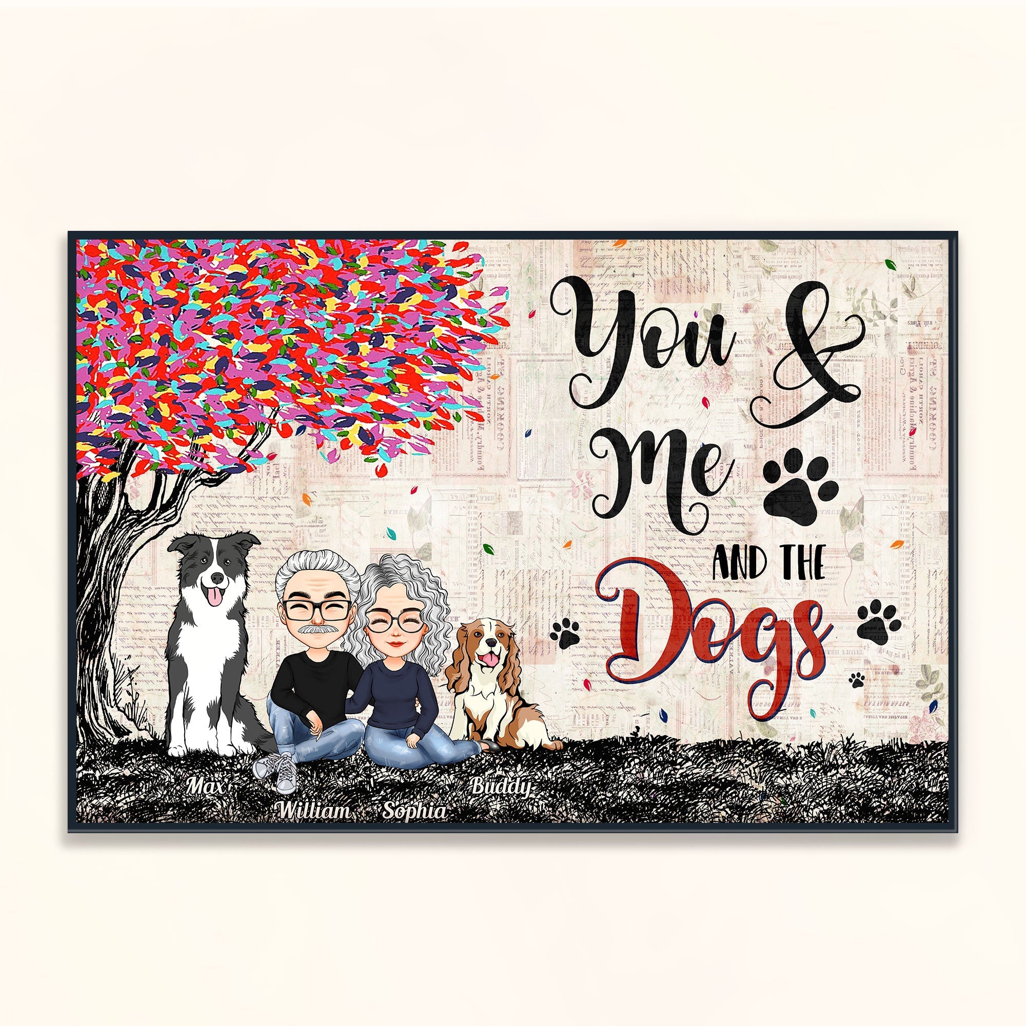 You Me And The Pets - Personalized Poster, Canvas - Birthday Christmas Gift For Husband And Wife, Pet Lovers