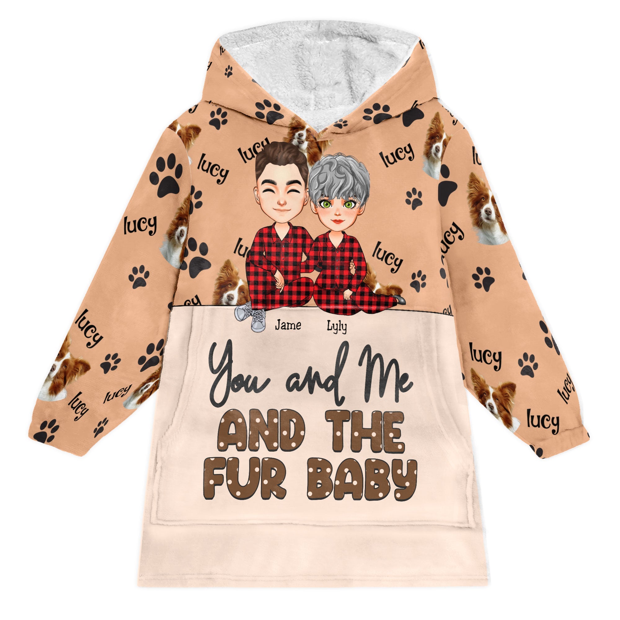 You Me Fur Babies - Personalized Oversized Blanket Hoodie