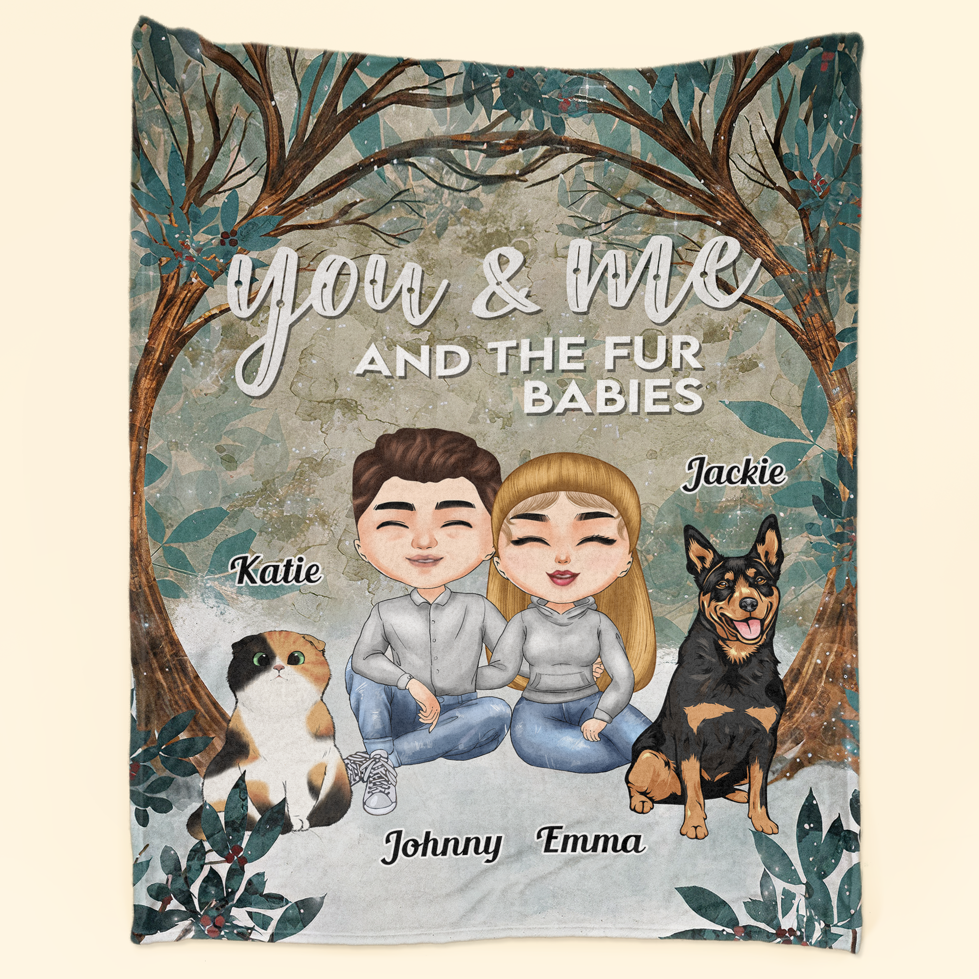 You Me & The Fur Babies - Personalized Blanket