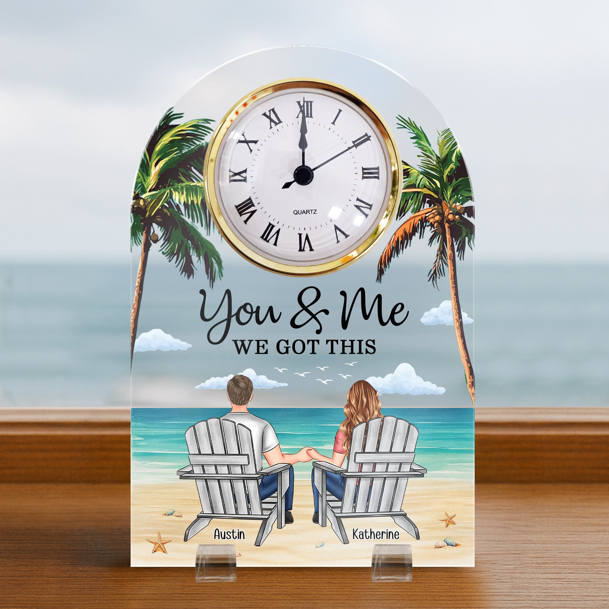You & Me We Got This - Personalized Acrylic Desk Clock
