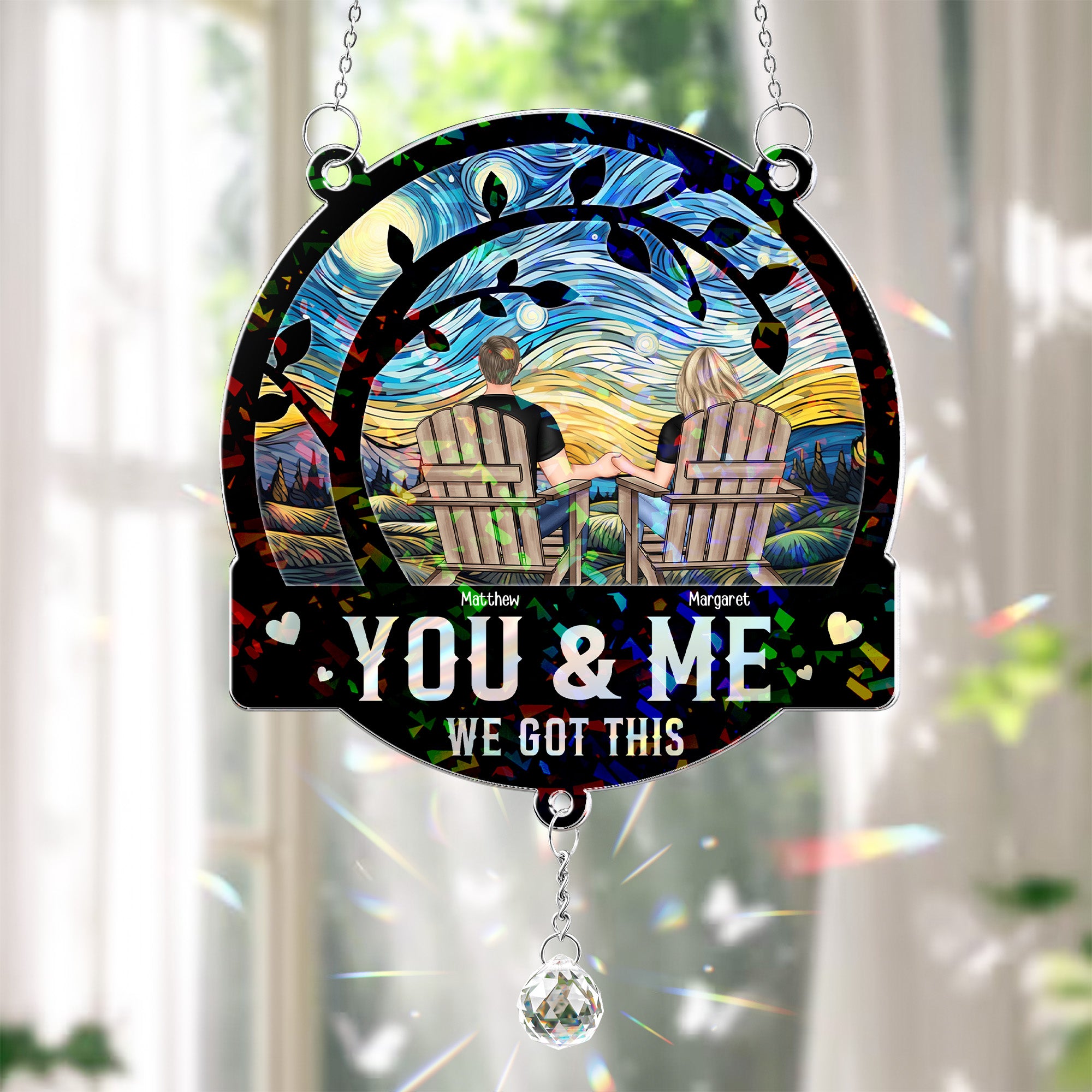 You & Me We Got This - Personalized Acrylic Suncatcher With Crystal Ball Prism