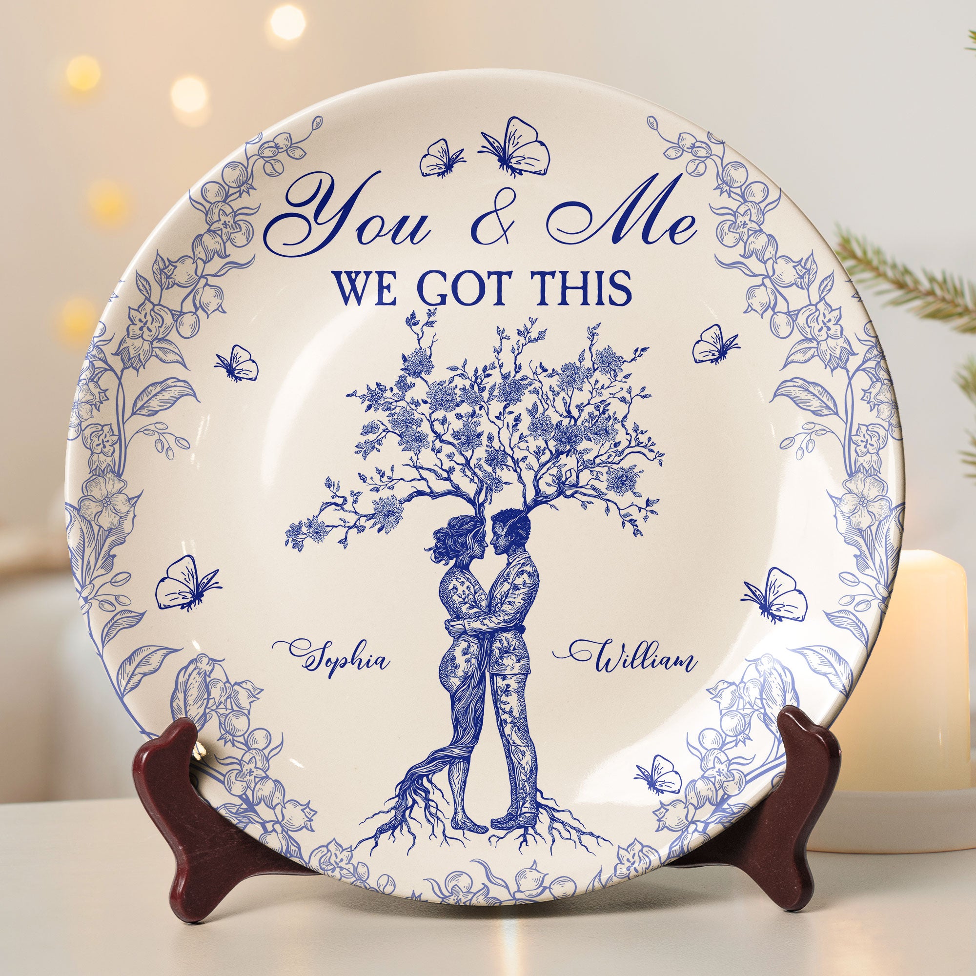You & Me We Got This Toile De Jouy Style - Personalized Ceramic Plate