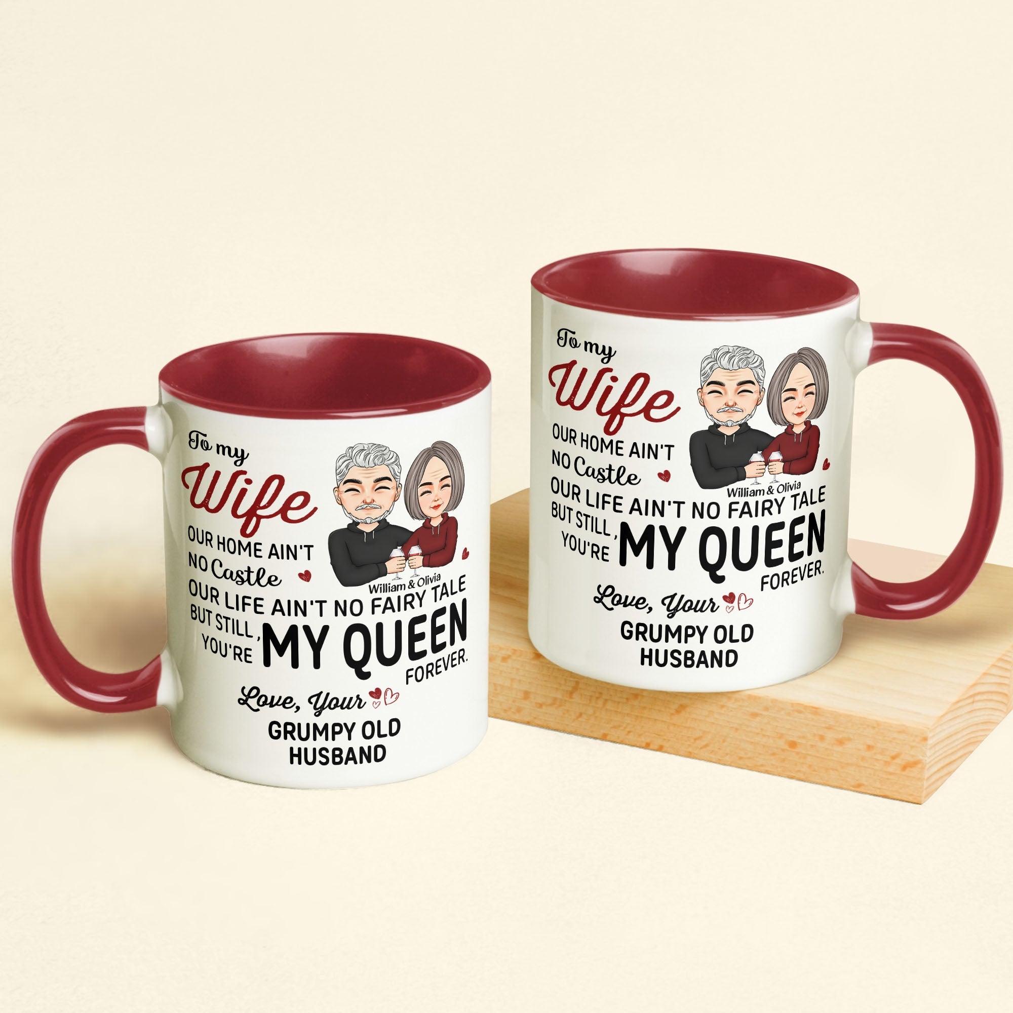 You're My Queen Forever - Personalized Accent Mug