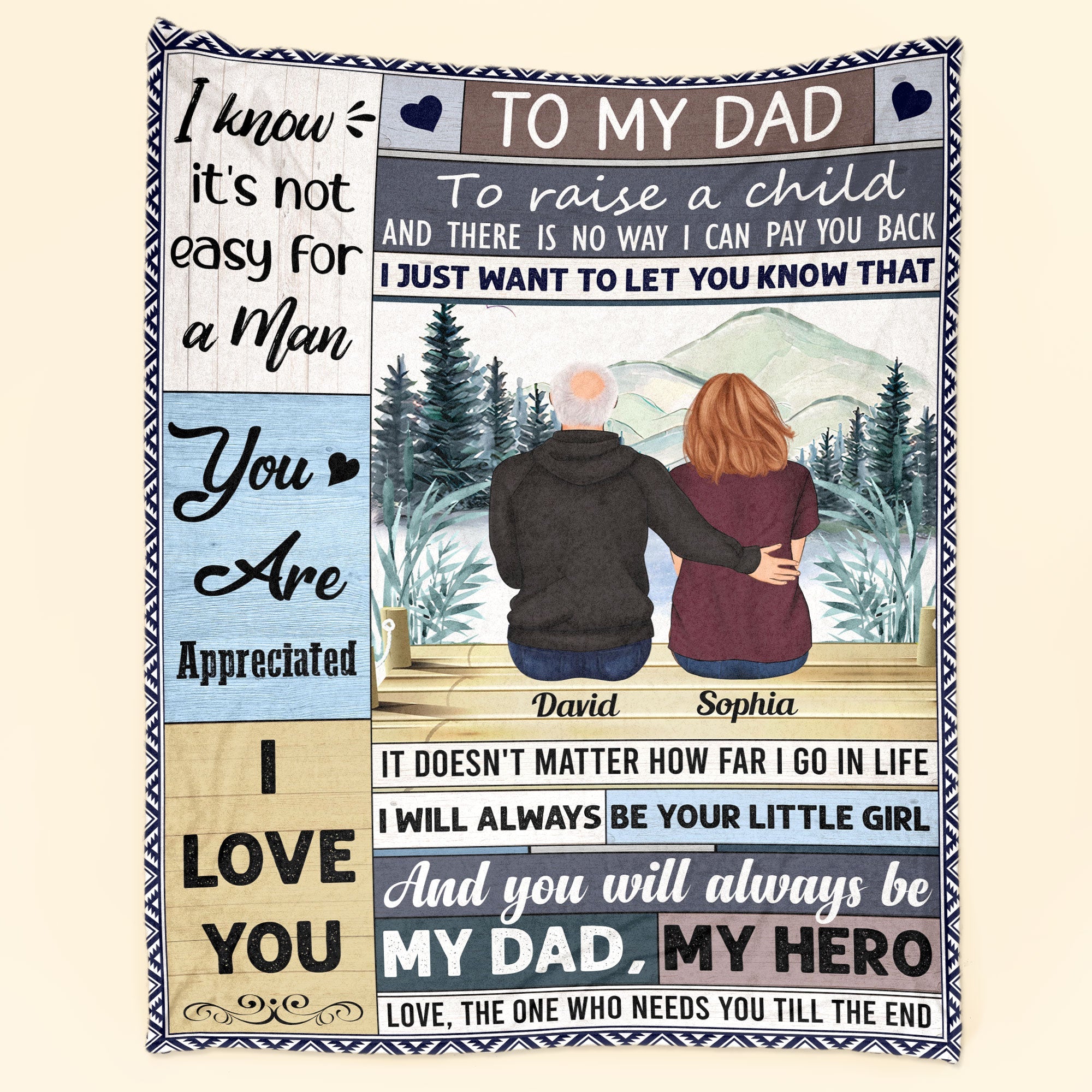 You Will Always Be My Hero - Personalized Blanket - Birthday, Loving Gift For Single Parent, Dad, Father