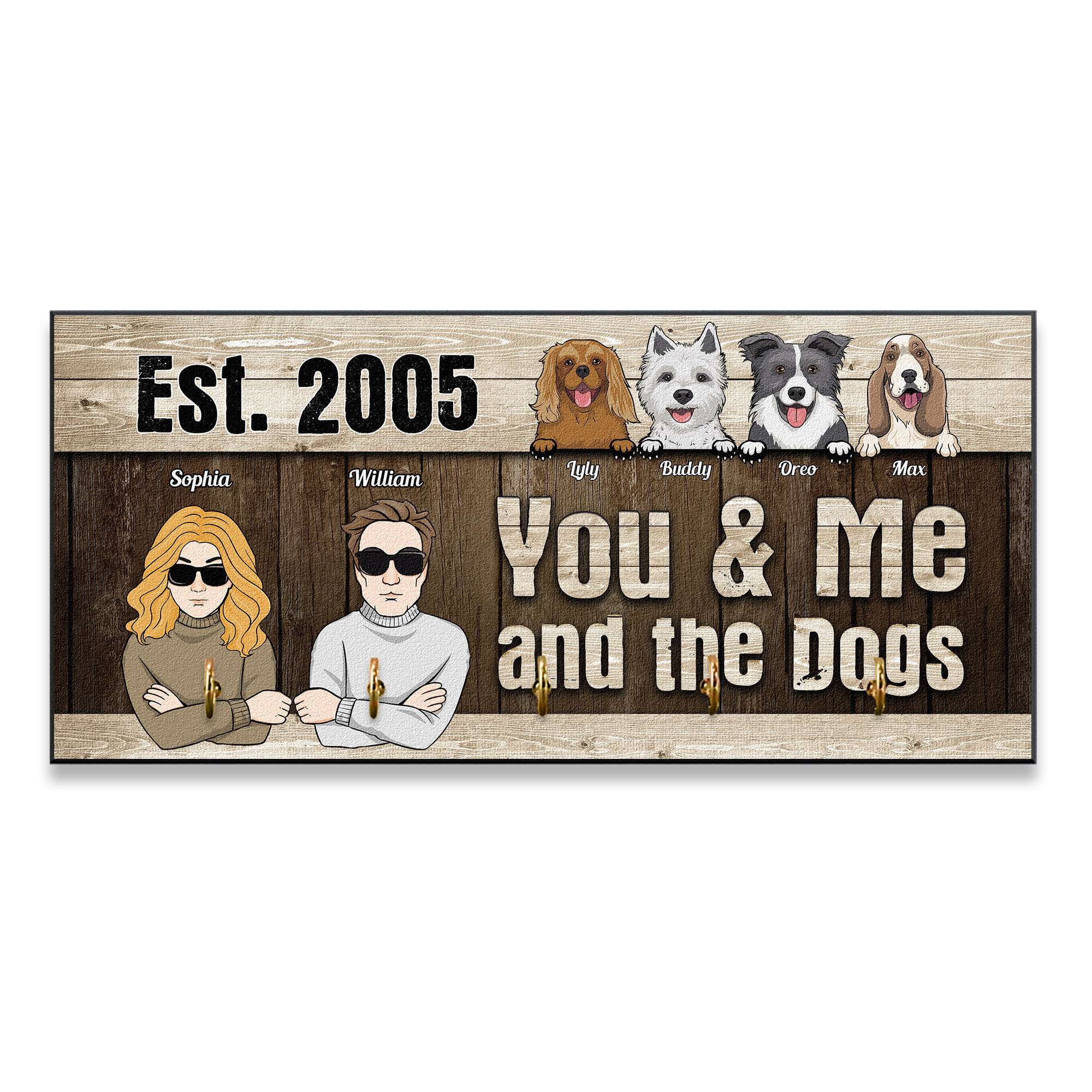You Me And Fur Babies - Personalized Key Hanger