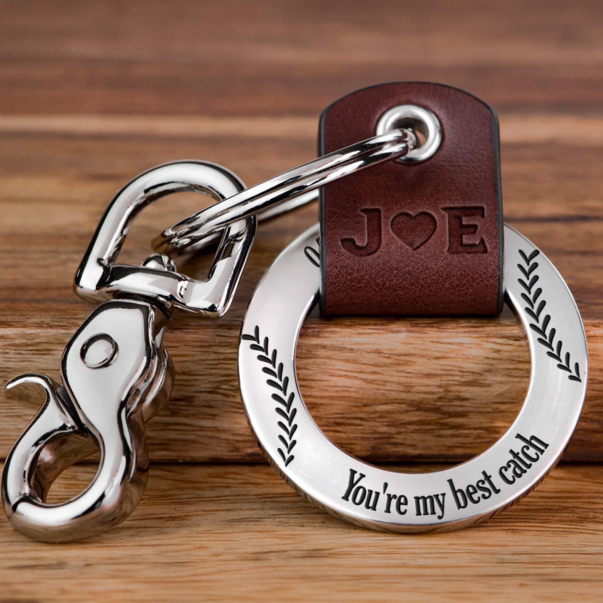 You're My Best Catch Baseball Lovers Gift For Husband, Boyfriend - Personalized Coordinates Keychain