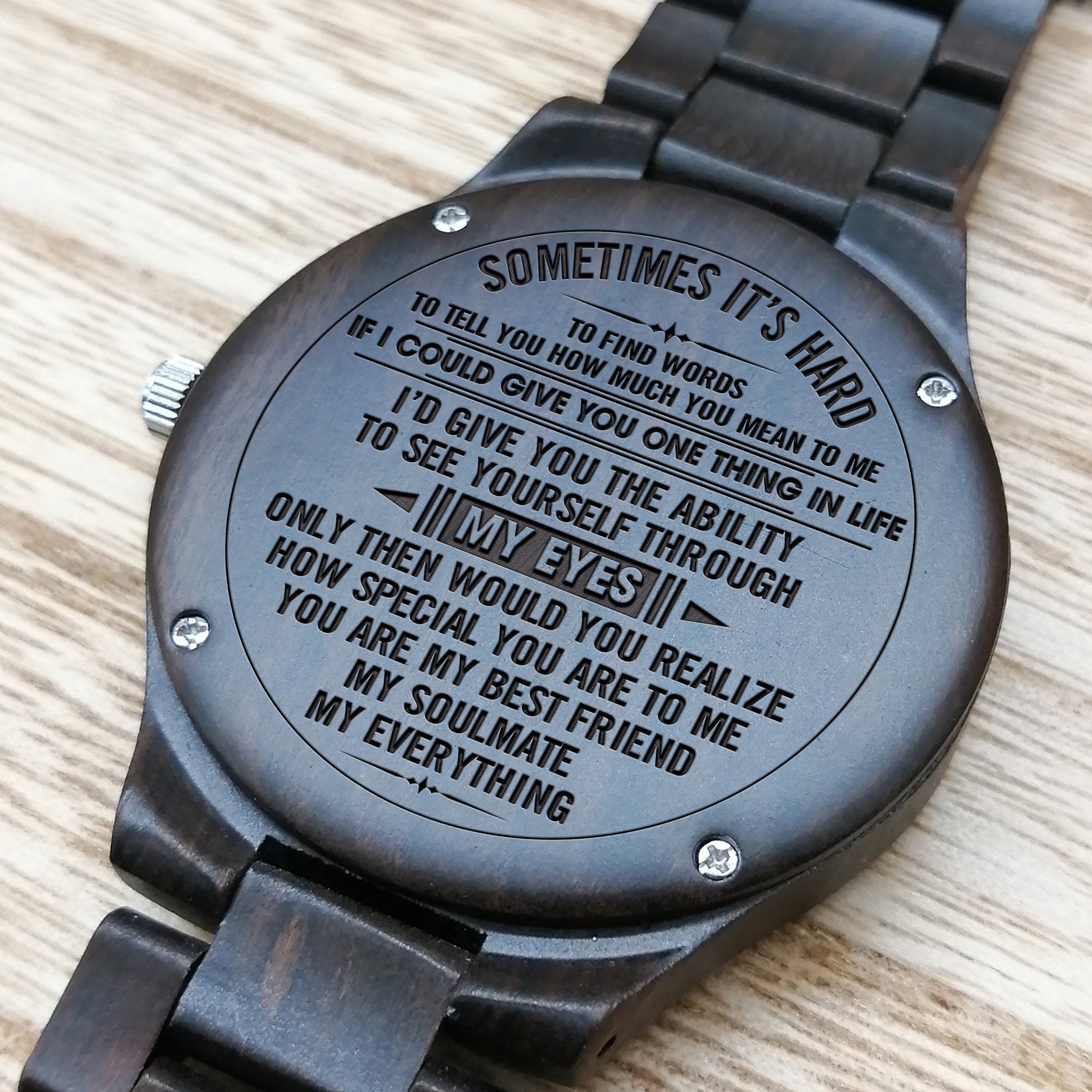 HUSBAND ENGRAVED WOODEN WATCH-A Loves Gift
