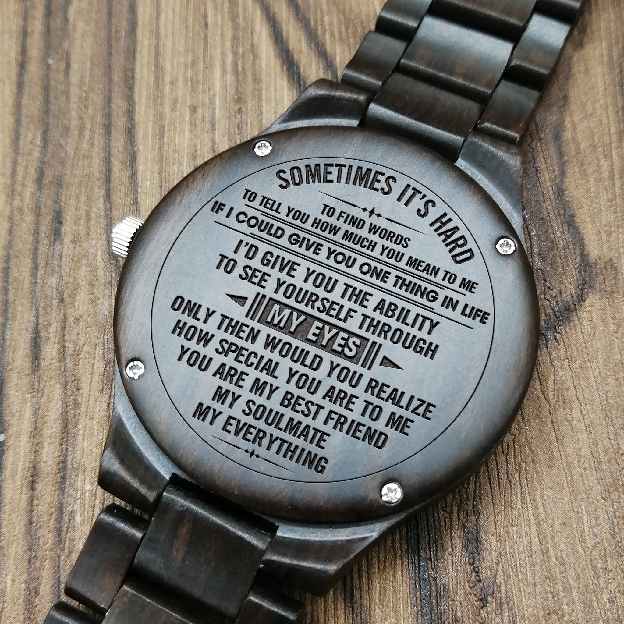 HUSBAND ENGRAVED WOODEN WATCH-A Loves Gift